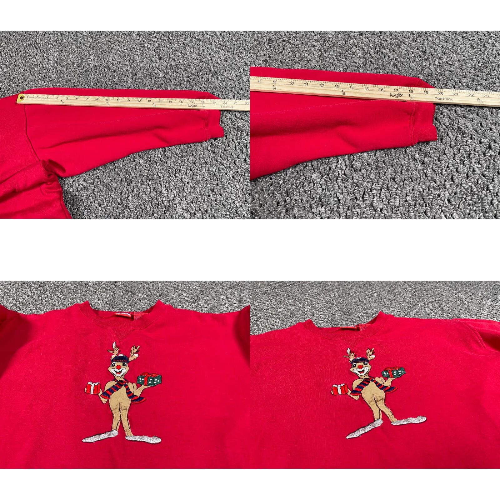Vintage VINTAGE Rudolph Sweatshirt Christmas Embroidered Adult Large Red Crew Neck Long Sleeve Pullover Women Size L / US 10 / IT 46 - 8 Thumbnail