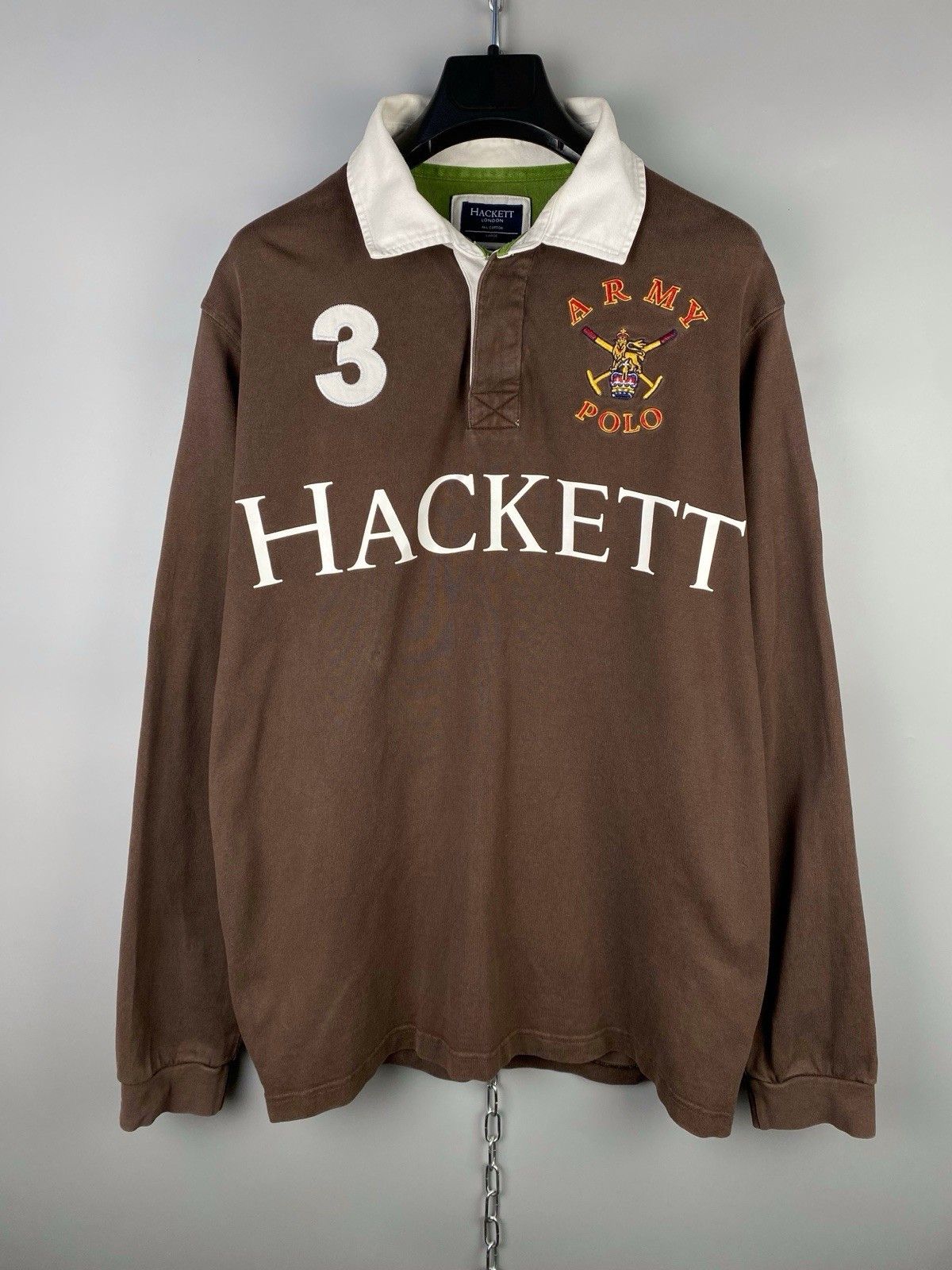 Hackett Hackett Army Polo Team #3 Long Sleeve Polo Shirt Size US L / EU 52-54 / 3 - 1 Thumbnail