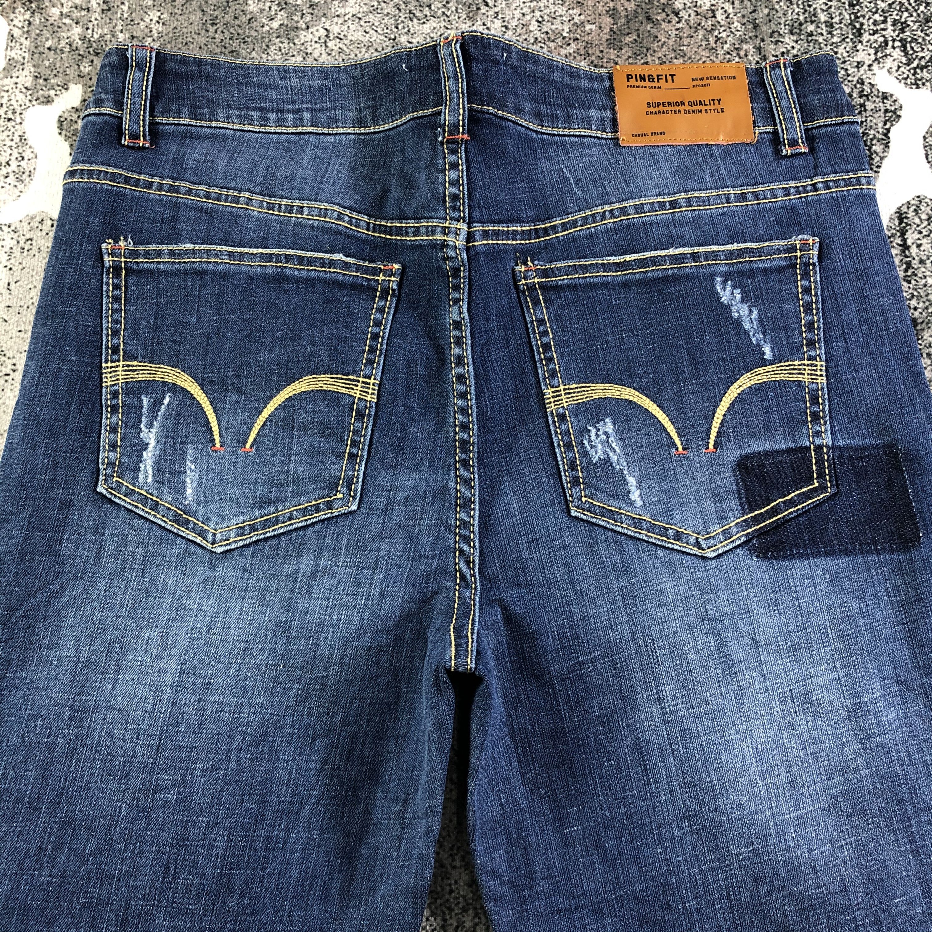 Japanese Brand Pin & Fit Patchwork Skinny Jeans KJ2042 Size US 33 - 4 Thumbnail