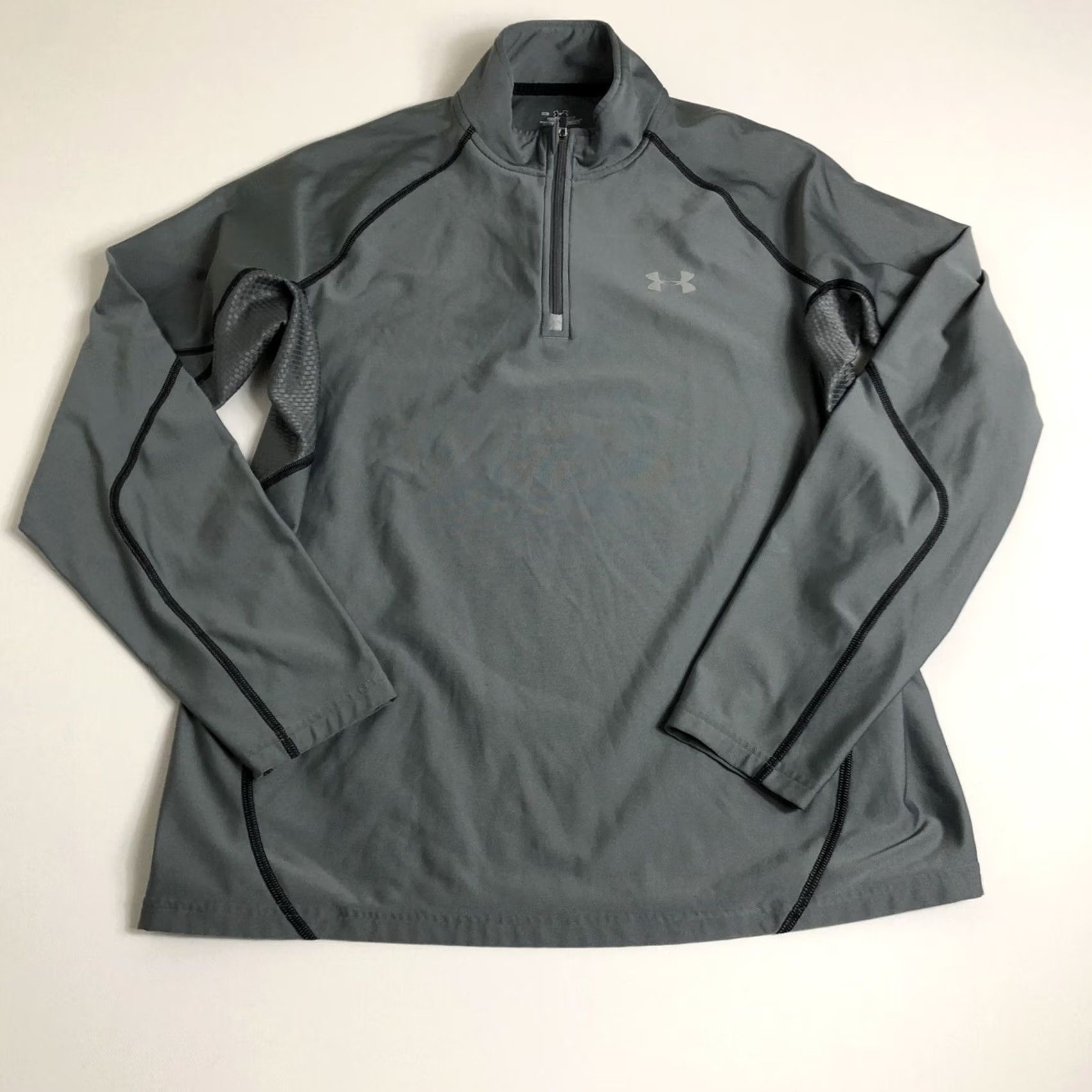 Under Armour Under Armour Cold Gear Quarter Zip Pullover Gray Long Sleeve Men's Sz M Q74 Size US M / EU 48-50 / 2 - 2 Thumbnail