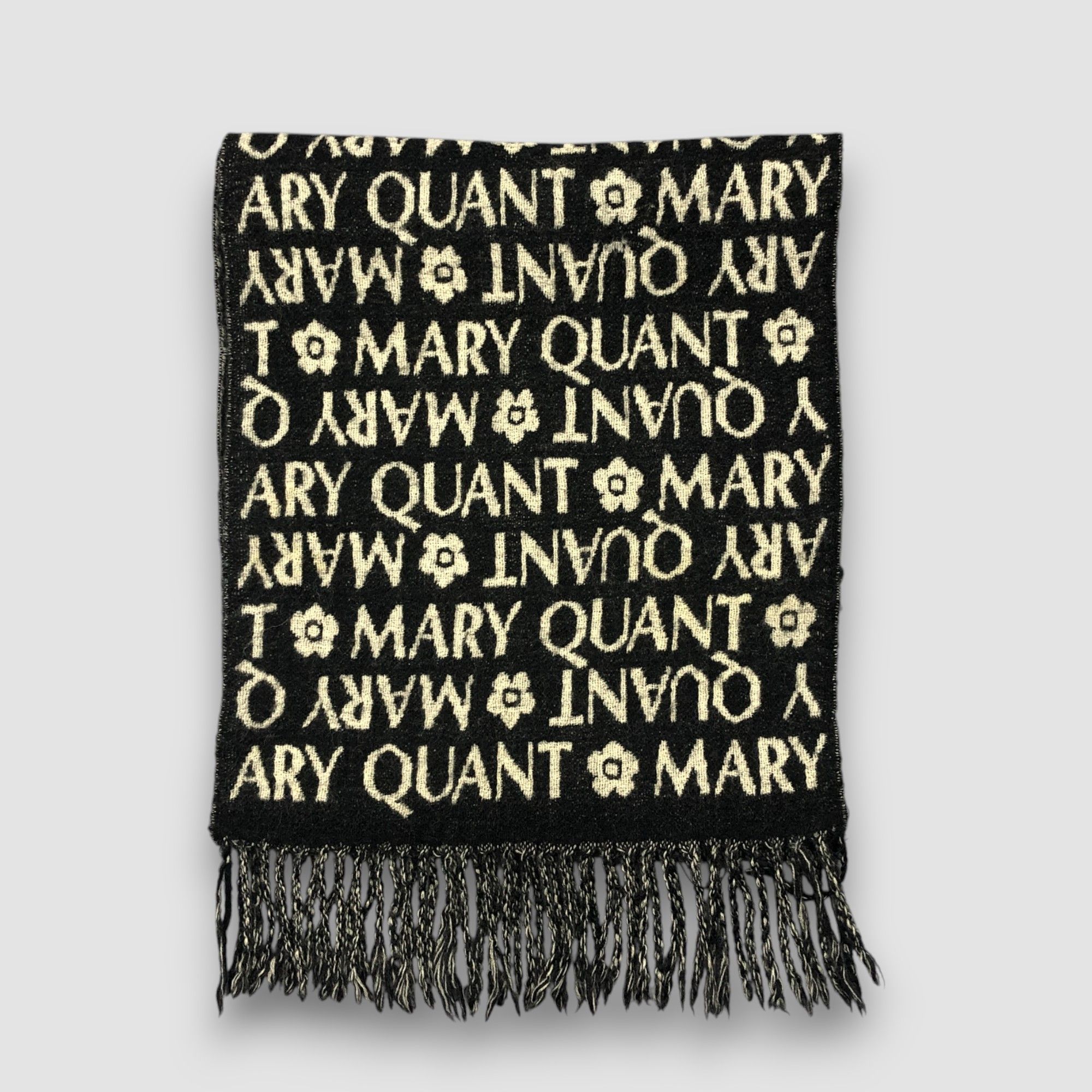 Japanese Brand Vintage Mary Quant Scarf Muffler Monogram Wool Scarves Size ONE SIZE - 2 Thumbnail