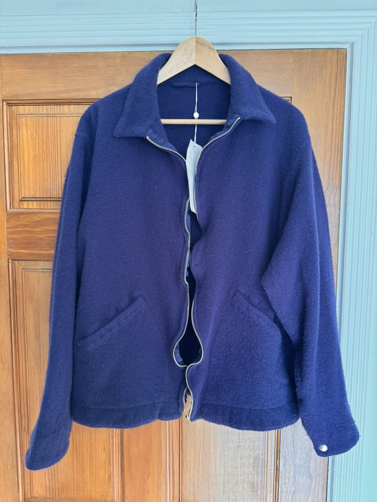 Comoli Comoli Felted Wool Zip Short Jacket Purple L | Grailed