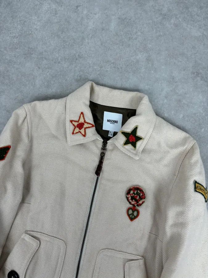 Moschino 2000s Moschino Beige Cropped Patchwork Bondage Jacket Size US S / EU 44-46 / 1 - 4 Thumbnail