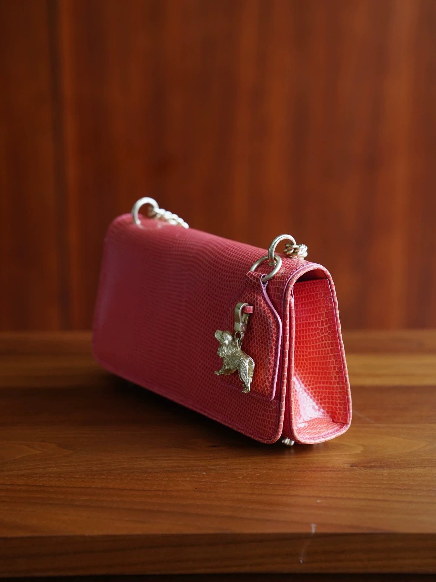 Other BKC vintage dog lizard skin peach pink chain tote women's Size ONE SIZE - 2 Thumbnail
