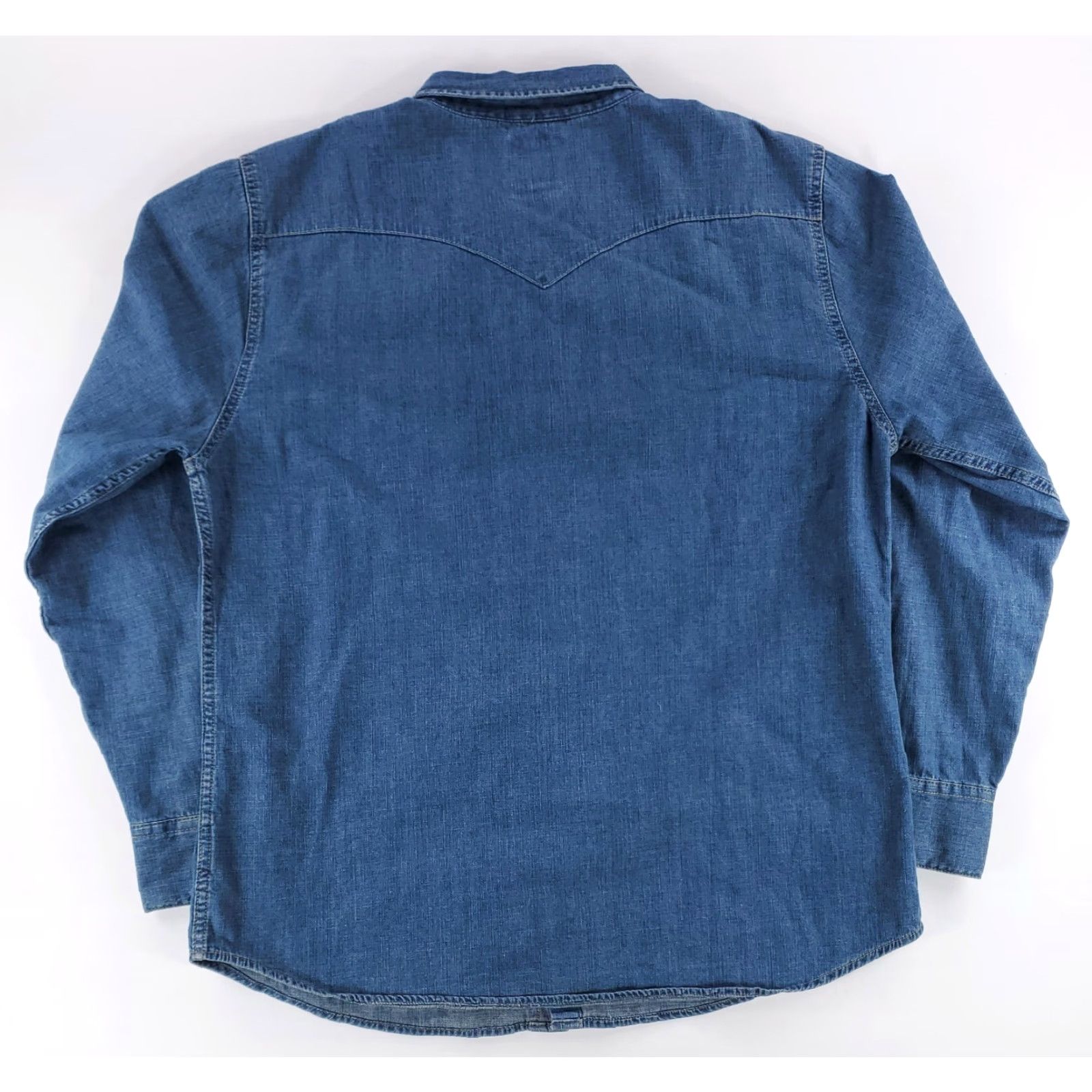 Levi's Levi's Pearl Snap Denim Button Up Shirt Blue Long Sleeve Western Mens XXL Size US XXL / EU 58 / 5 - 4 Thumbnail
