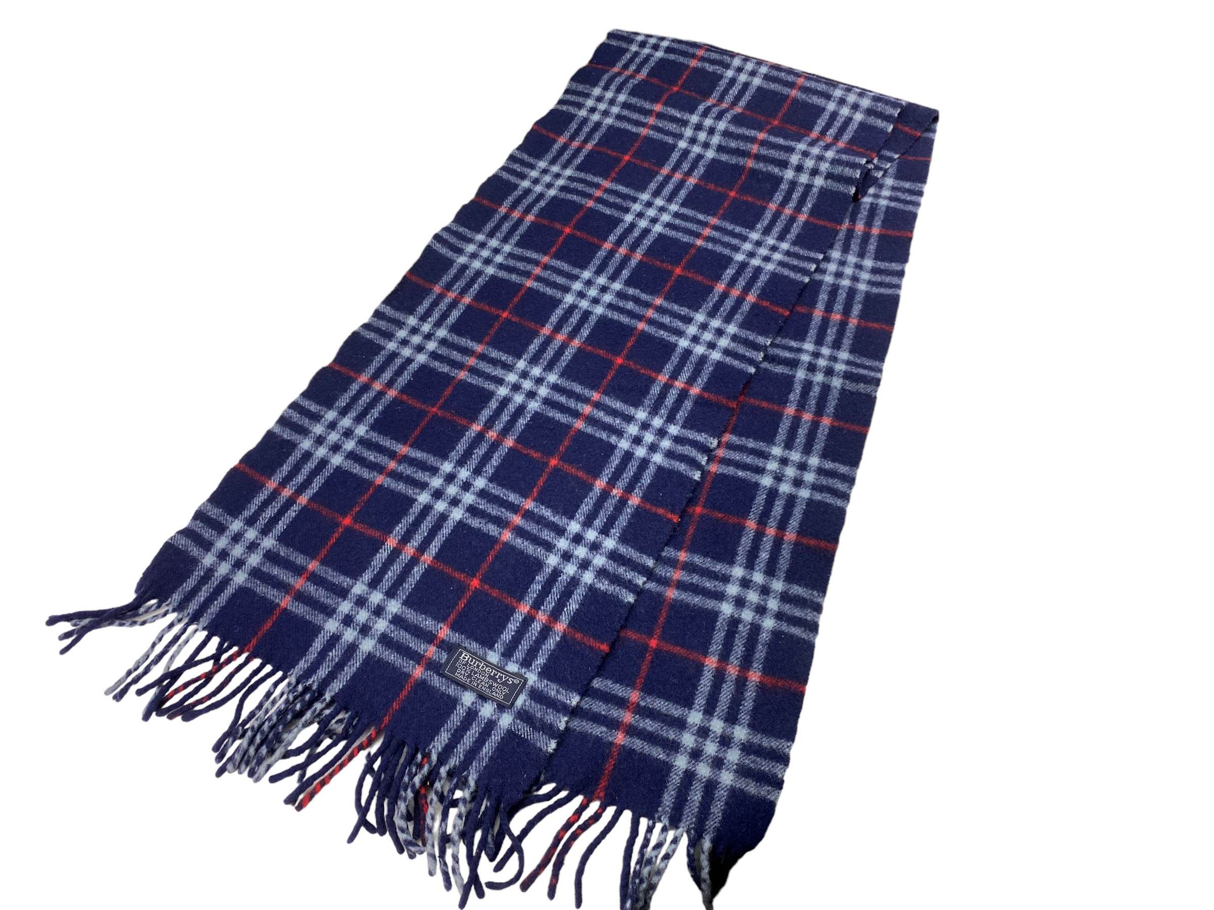 Vintage Burberrys of London Pure Lambswool Checkered Vintage Scarf Size ONE SIZE - 2 Thumbnail