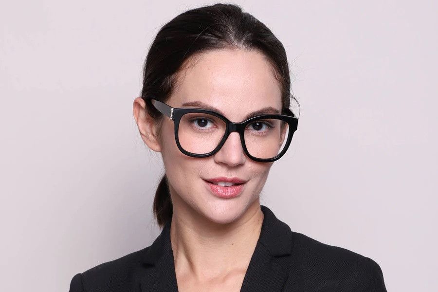 Saint Laurent Paris NEW Saint Laurent SLM97 001 Black Square Women Eyeglasses Size ONE SIZE - 11 Thumbnail
