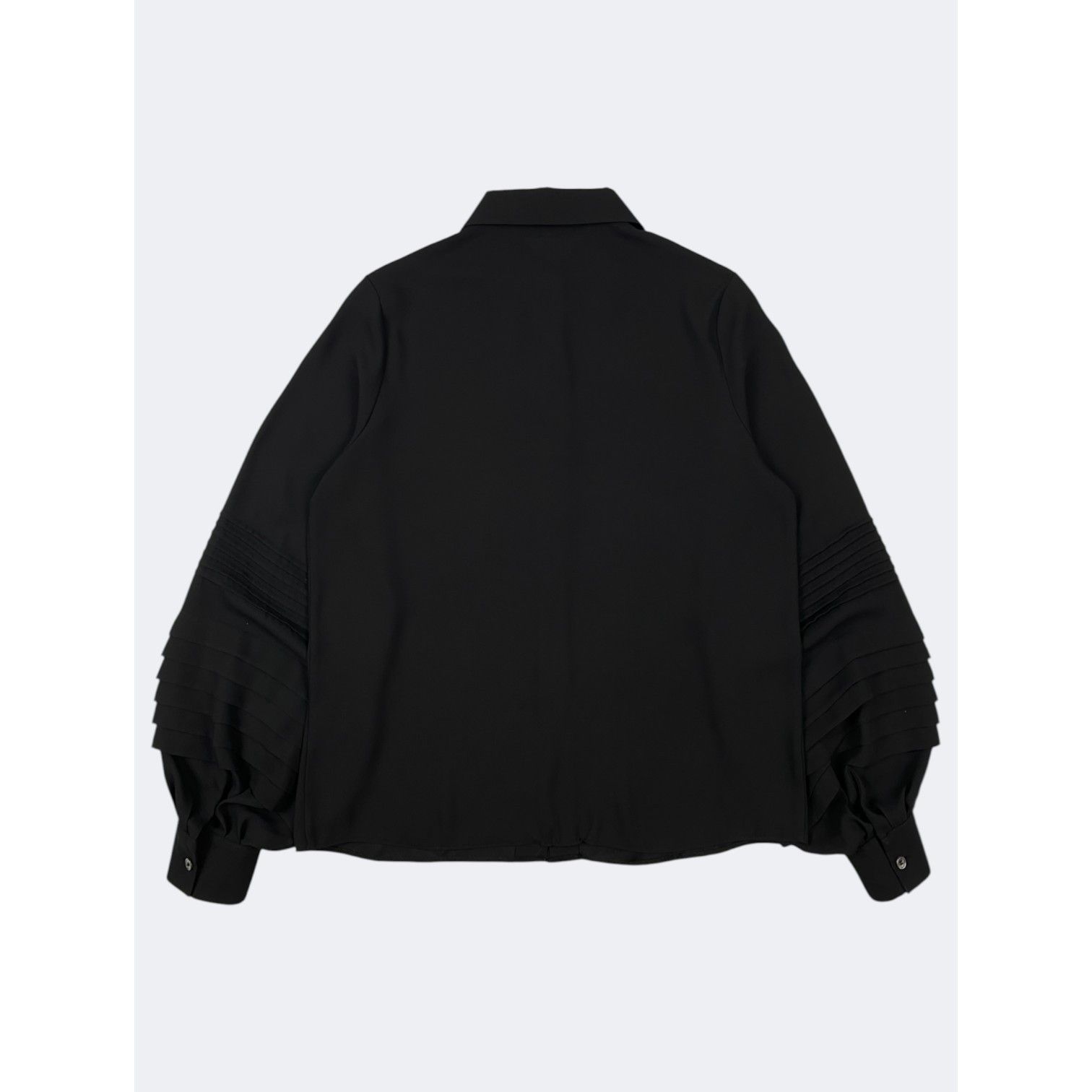 Uniforms Pleated Sleeves Long Sleeve Blouse