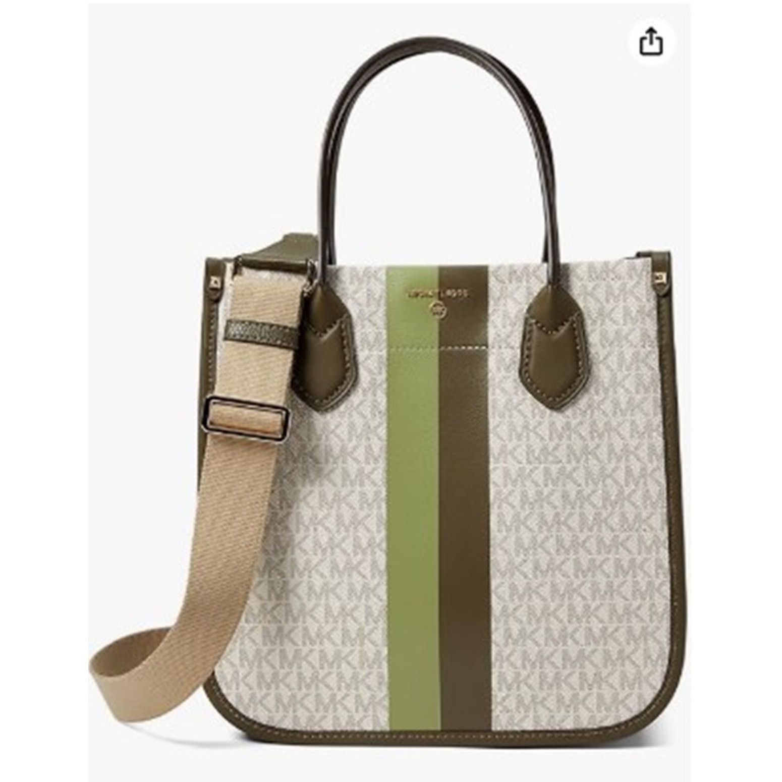 Michael Kors Michael Kors Heidi North/South Canvas Tote Olive Handbag Size ONE SIZE - 1 Thumbnail