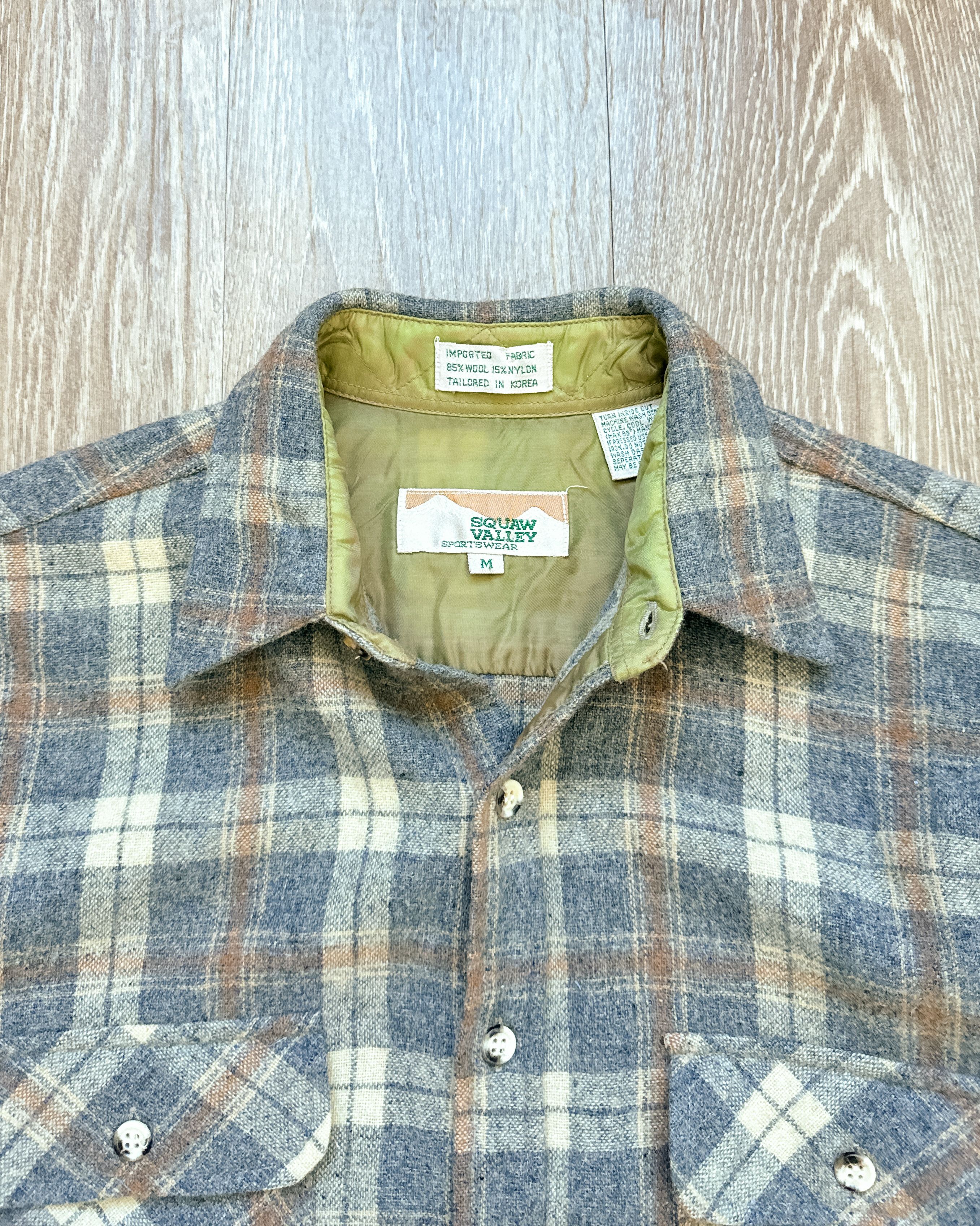 Vintage Vintage 1980s Squaw Plaid Flannel Gray Men's M Boho Hippie Size US M / EU 48-50 / 2 - 2 Thumbnail