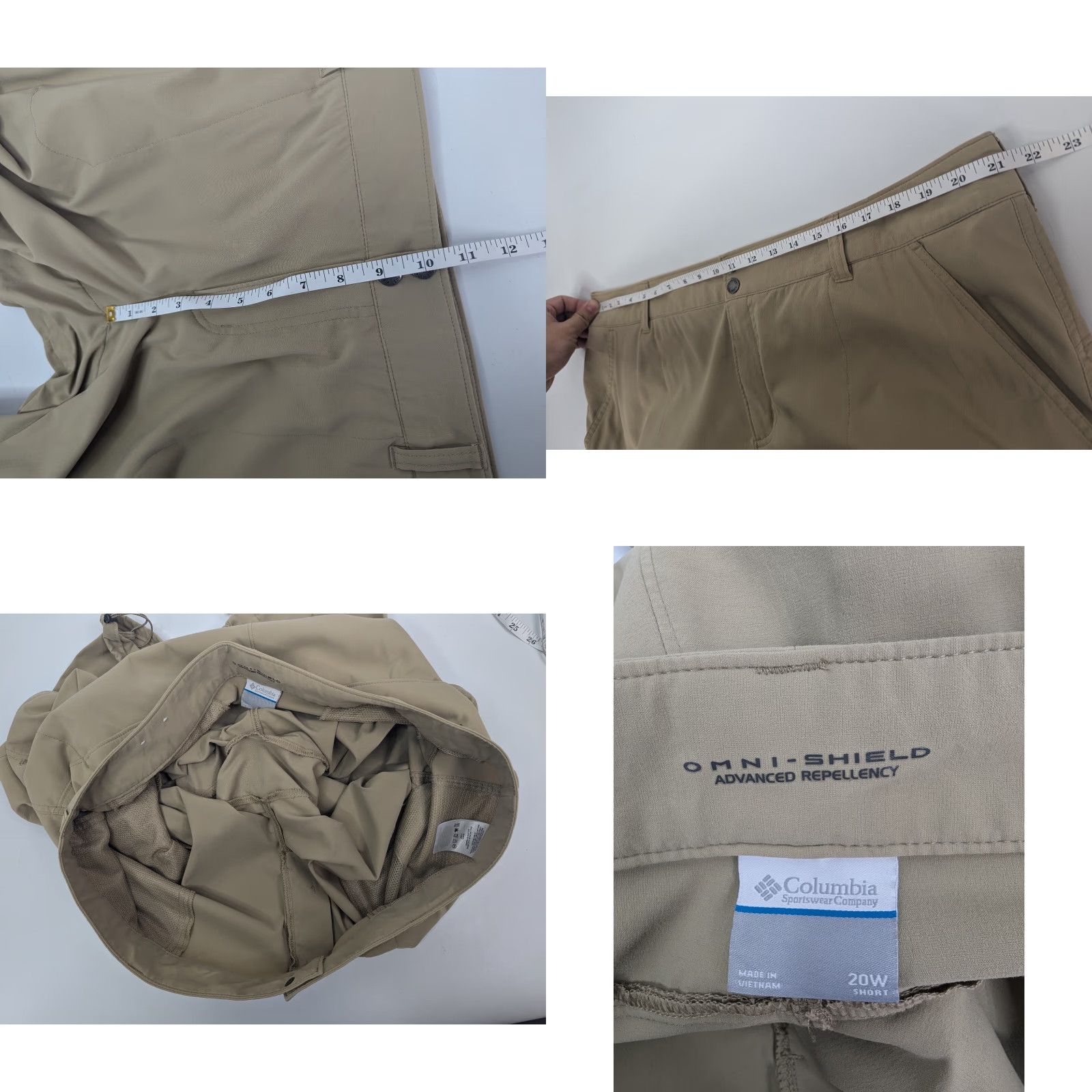 Vintage Columbia Womens Saturday Trail II Convertible Pants 20S Beige Omni Shield Front Zip Button Regular Straight Leg Outdoor Hiking" Size 42" / US 20 - 8 Thumbnail