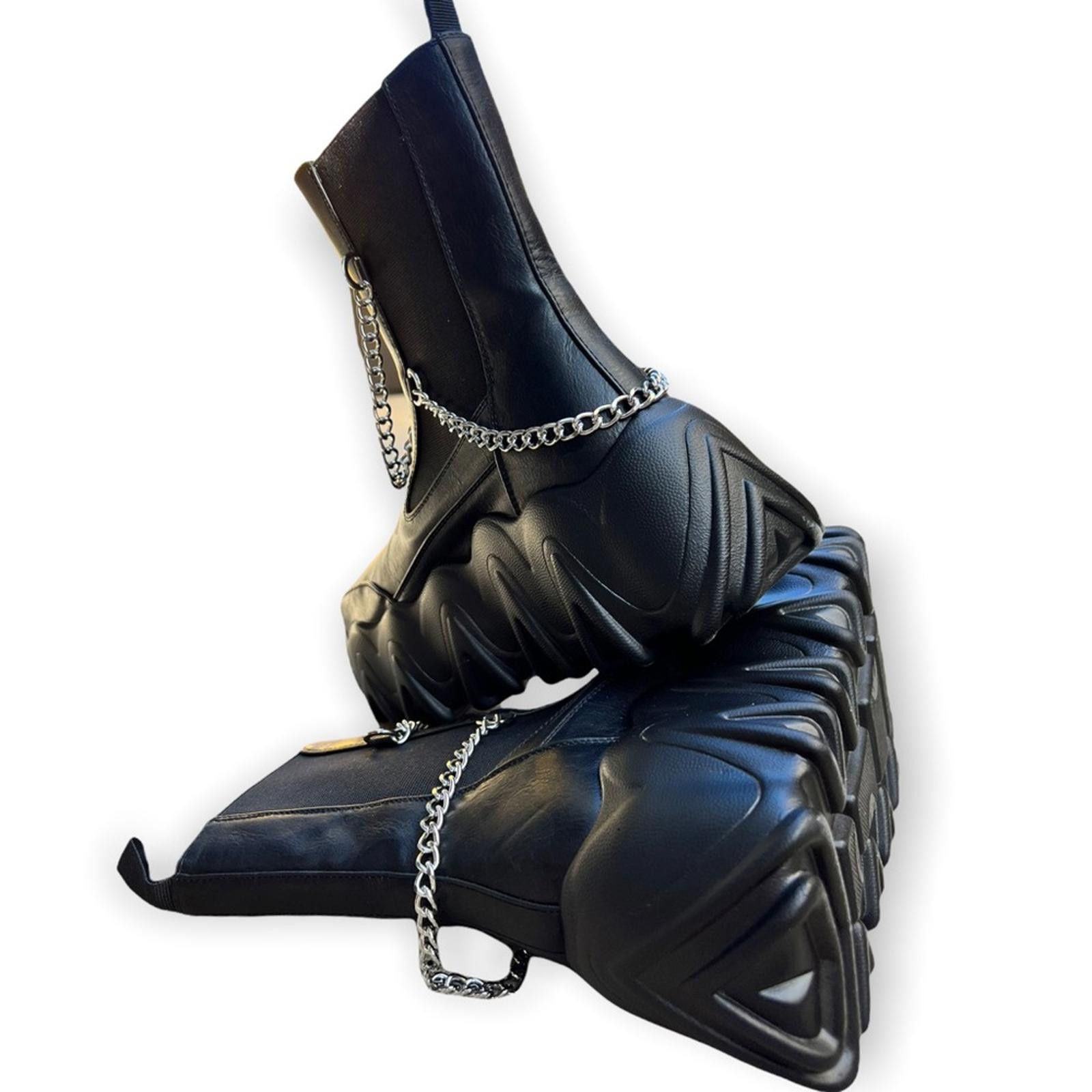 Other LAMODA Chain Accents Black Chunky Sole Boots Size US 6.5 / IT 36.5 - 5 Thumbnail