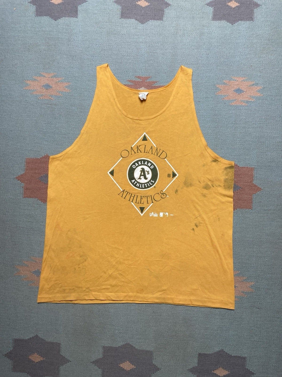 Vintage Vintage 90s tank top shirt Oakland athletic A’s distress XL Size US XL / EU 56 / 4 - 1 Thumbnail