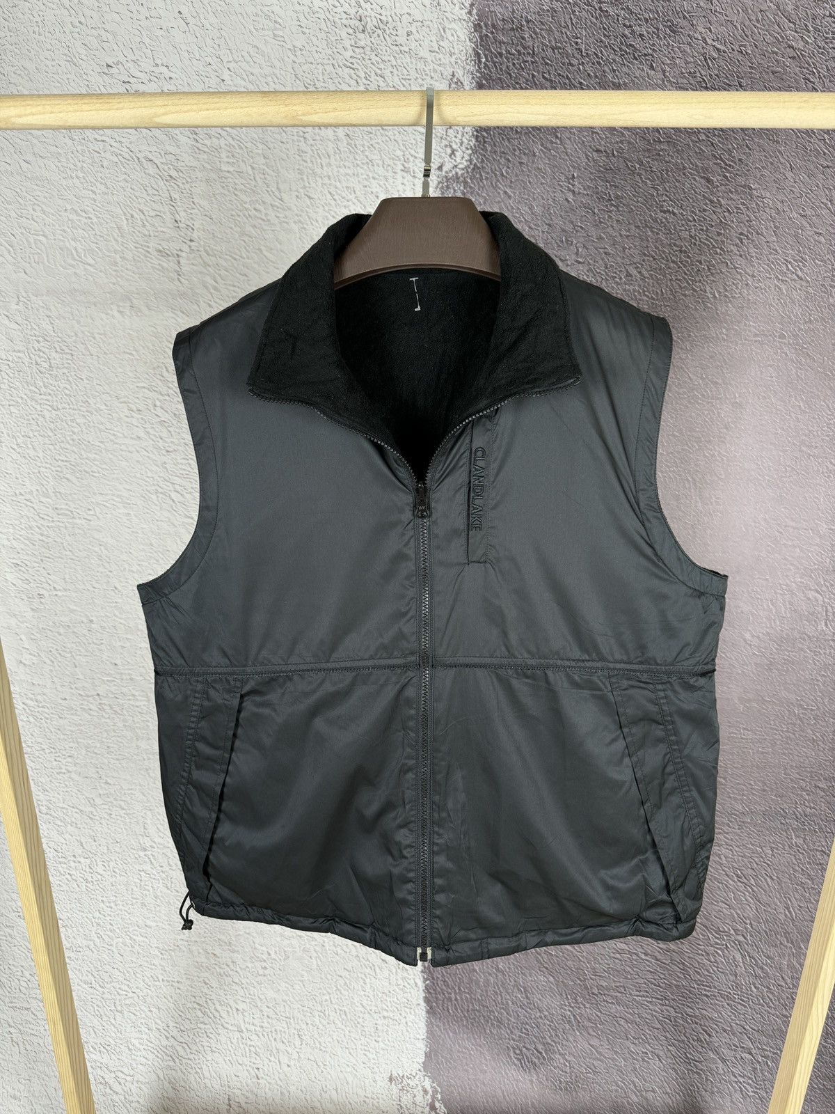 Japanese Brand Clandlake Japana black reversible nylon fleece vest Size US XL / EU 56 / 4 - 2 Thumbnail
