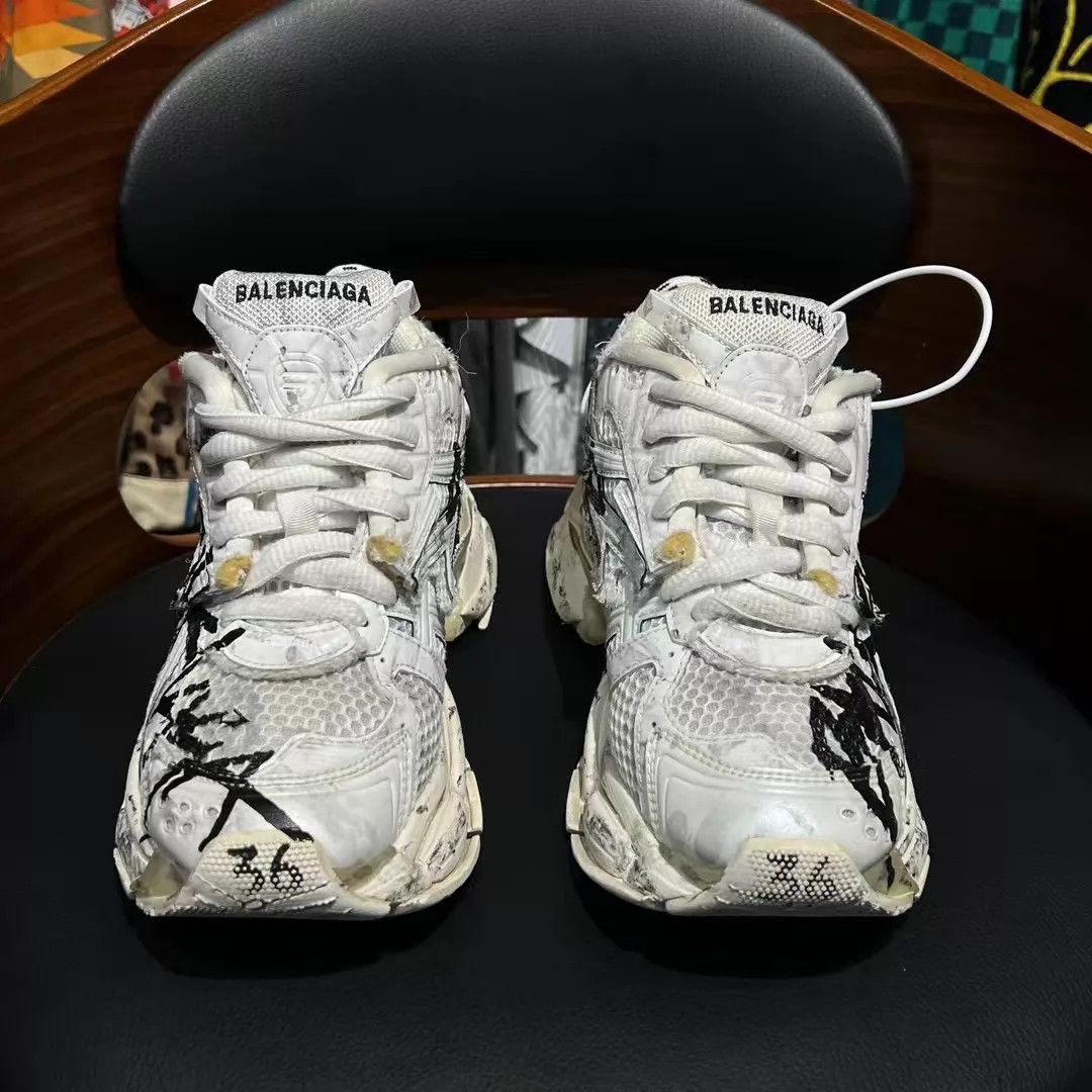 Balenciaga Balenciaga Runner Graffiti Distressed 36 Used Good Size US 5.5 / IT 35.5 - 2 Thumbnail