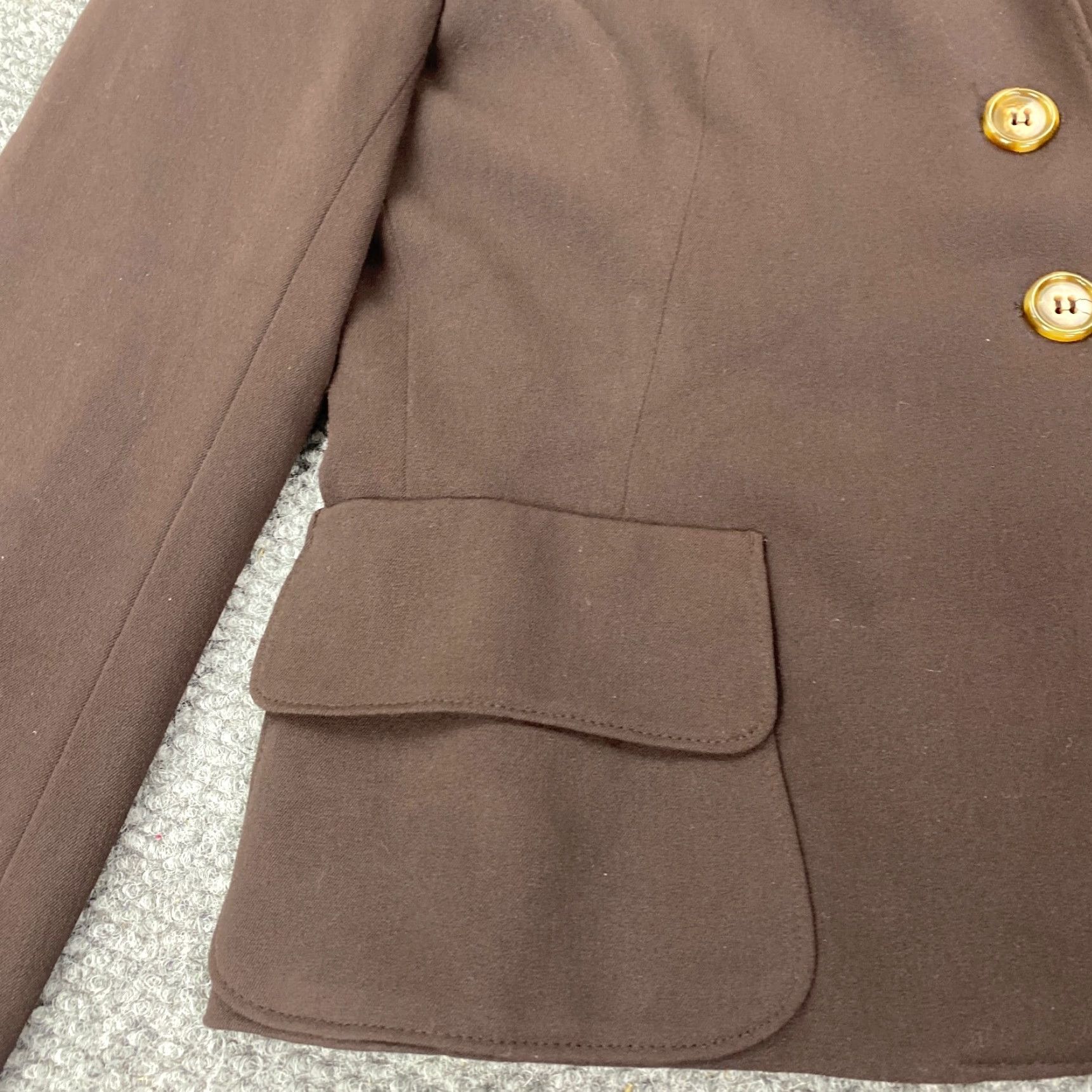 Evan Picone Evan-Picone Womens Blazer Jacket Size 8 Brown Lined Pockets Button Up Stretch Classic Short Coat/ Jacket/ Blazer Women Brown 8 Size M / US 6-8 / IT 42-44 - 7 Thumbnail