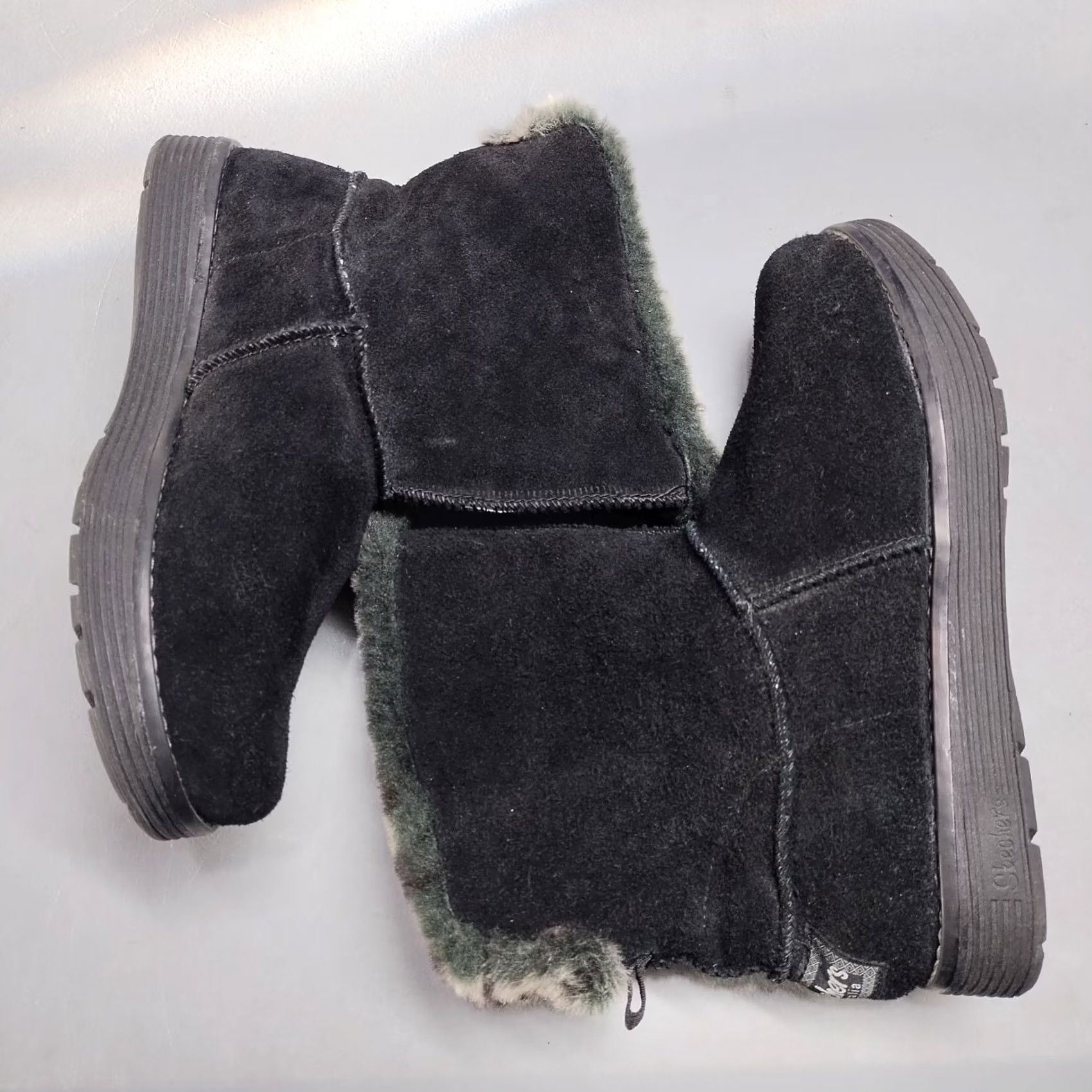 SKECHERS Skechers Winter Snow Boots Womens Size 9 Black Sheepskin Lined Round Toe Slip On - Womens Boots - Skechers - Black - Size 9 - Snow Boot Size US 9 / IT 39 - 4 Thumbnail
