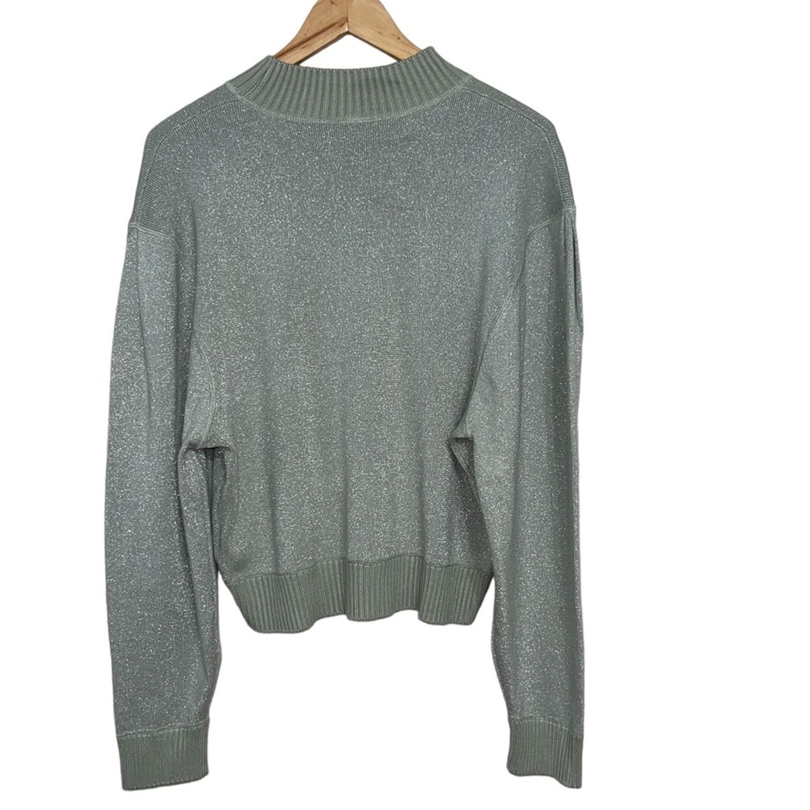 Free People Free People Starry Night Shimmer Pullover Mock Neck Sweater Size L / US 10 / IT 46 - 6 Thumbnail