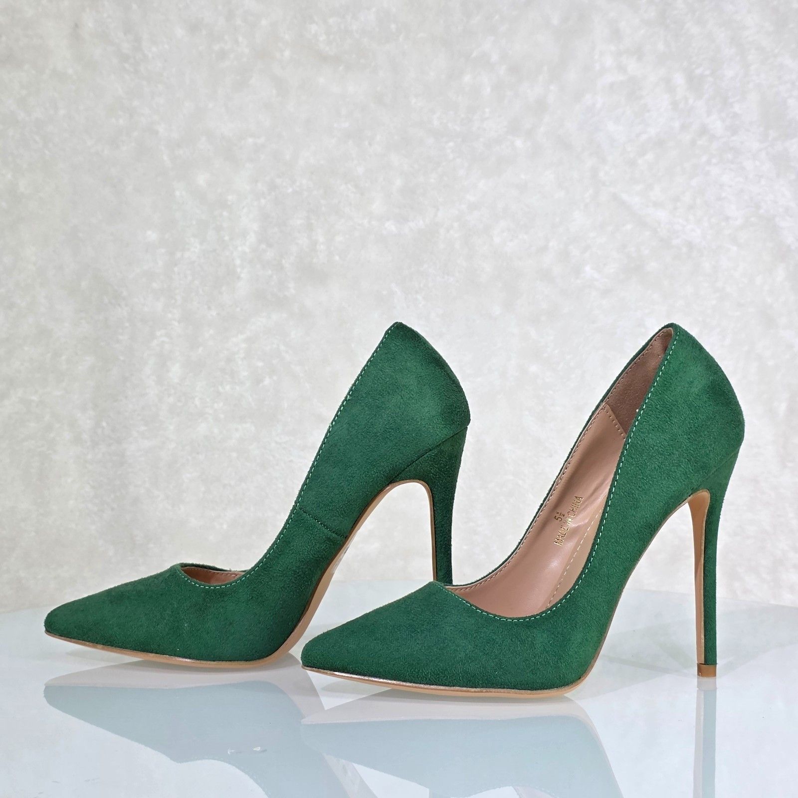Other Lynn Dark Green FX Suede High Heel Shoes Pointy Toe Pumps (S Size US 8 / IT 38 - 1 Thumbnail