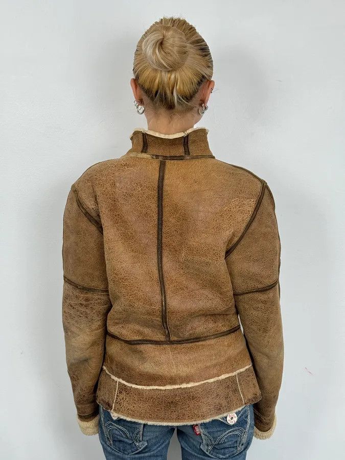 Roberto Cavalli 2000s Roberto Cavalli Brown Pure Shearling Leather Jacket Size XS / US 0-2 / IT 36-38 - 3 Thumbnail