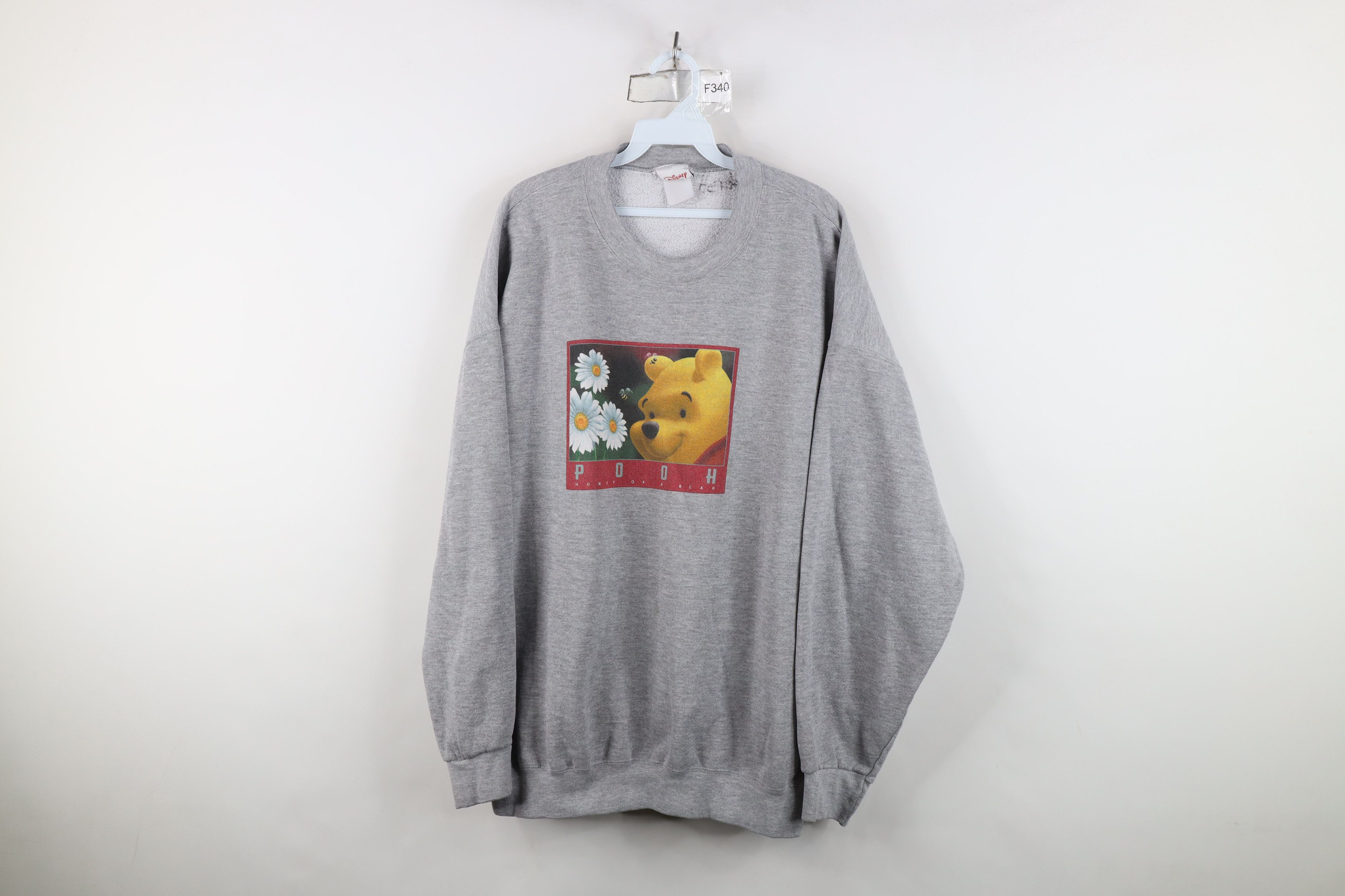 Disney Vintage 90s Disney Winnie the Pooh Box Logo Sweatshirt Size 3XL / US 20-22 - 1 Thumbnail
