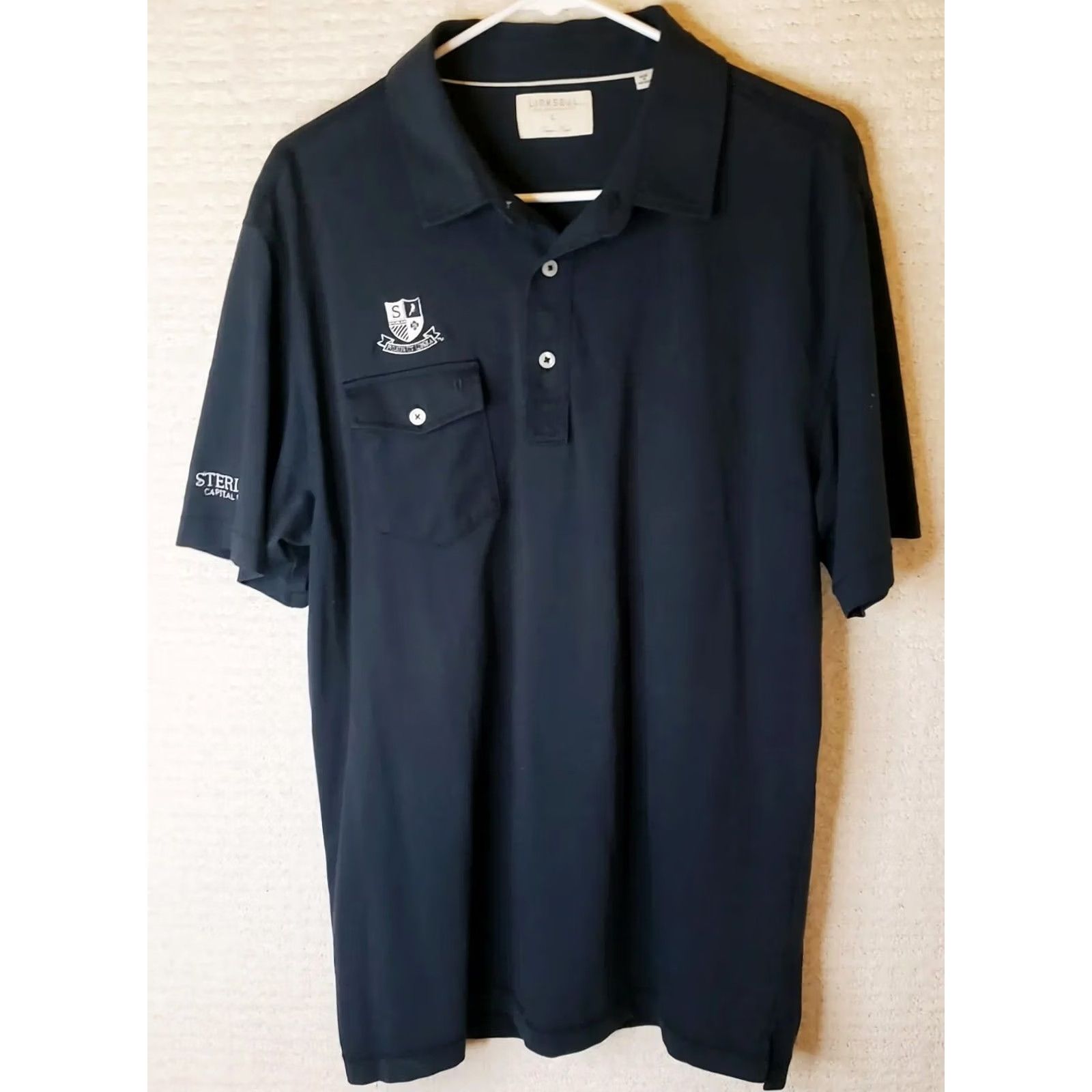 Vintage LinkSoul Men's L Black Short Sleeve Polo Shirt w Pocket Logos Size US L / EU 52-54 / 3 - 2 Thumbnail