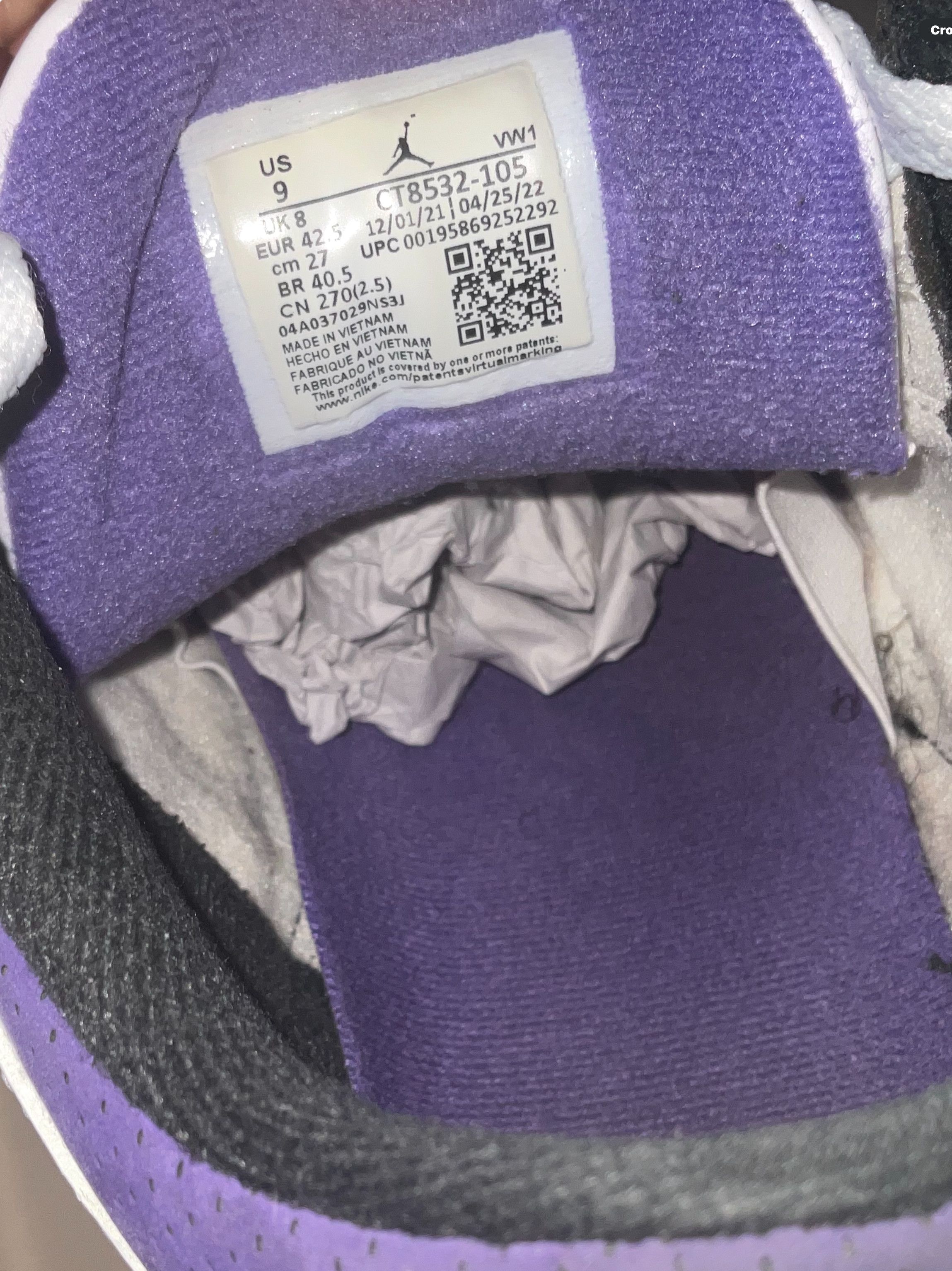Jordan Brand Jordan 3’s Dark Iris’s Size US 9 / EU 42 - 10 Thumbnail