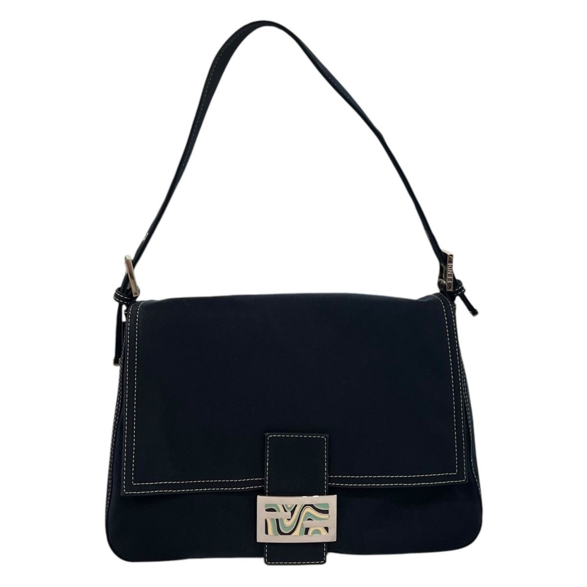 Fendi Marble Mamma Baguette Shoulder Bag in Blue, Women's
