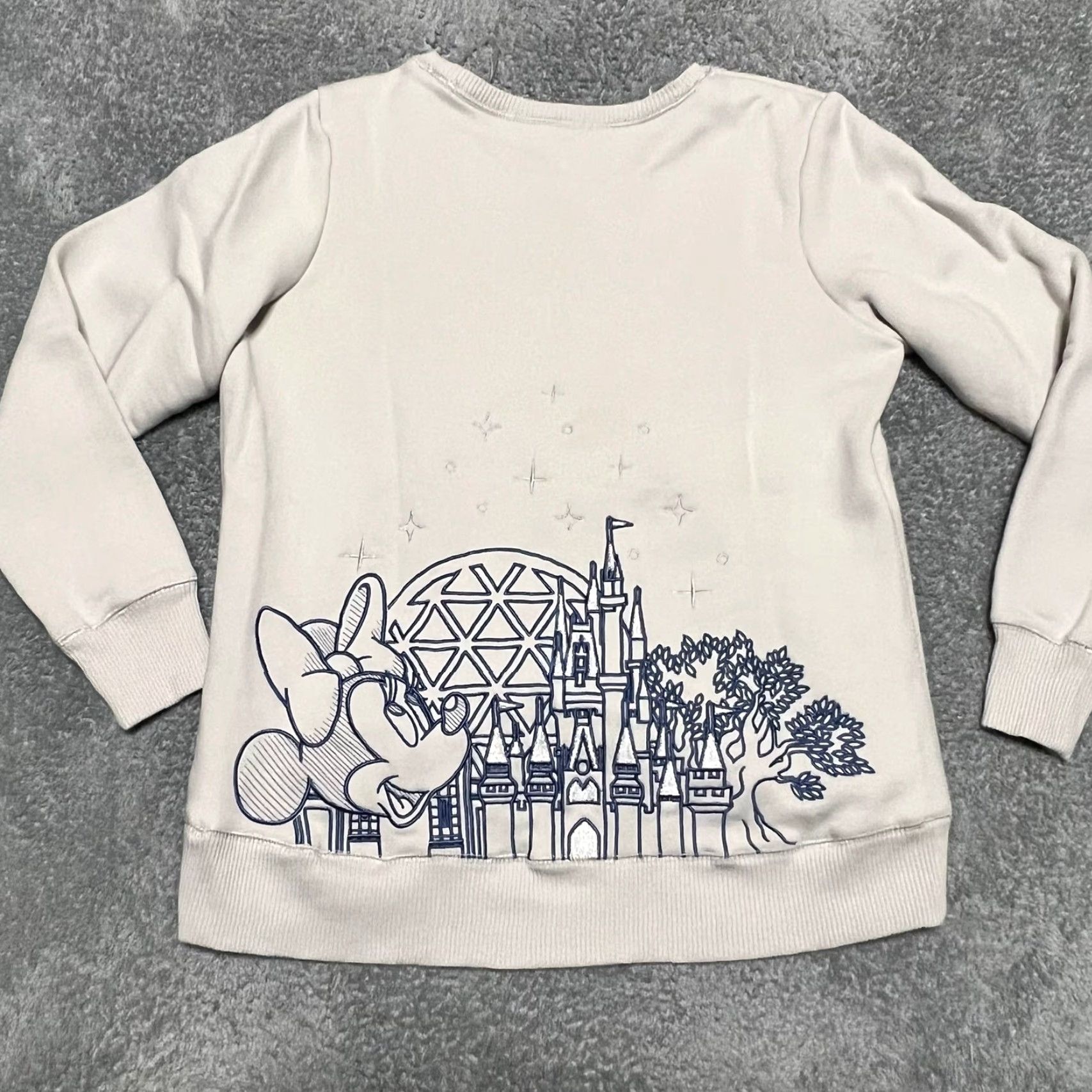 Disney Disney Parks Sweatshirt Womens XL Cream Embroidered Crew Size XL / US 12-14 / IT 48-50 - 2 Thumbnail