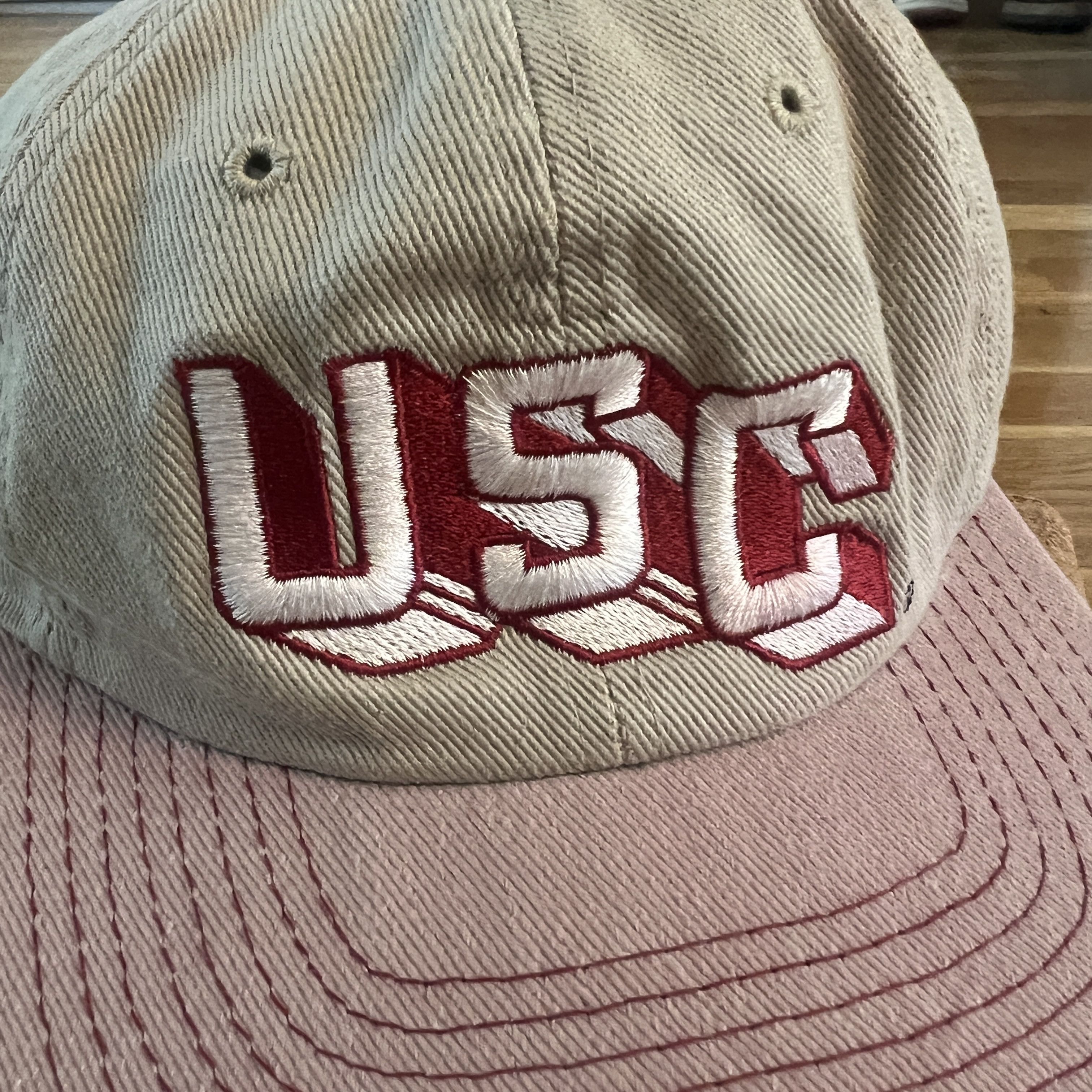 NCAA Vintage 80s/90s USC Trojans Pink Khaki Adjustable Size ONE SIZE - 2 Thumbnail
