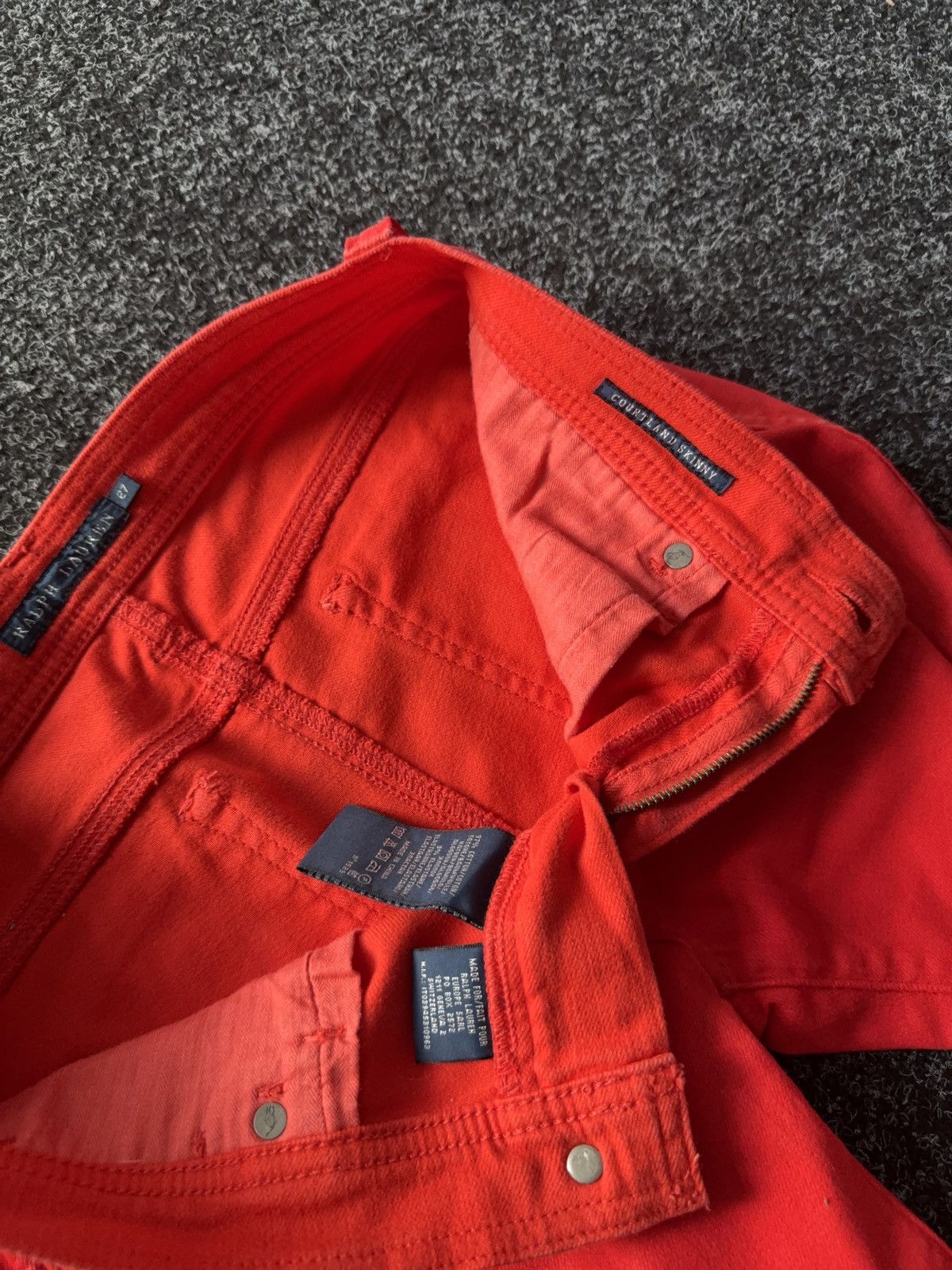 Polo Ralph Lauren × Vintage Ralph Lauren Red Courtlandt Skinny Jeans Y2K Rock Style Size 27" / US 4 / IT 40 - 8 Thumbnail