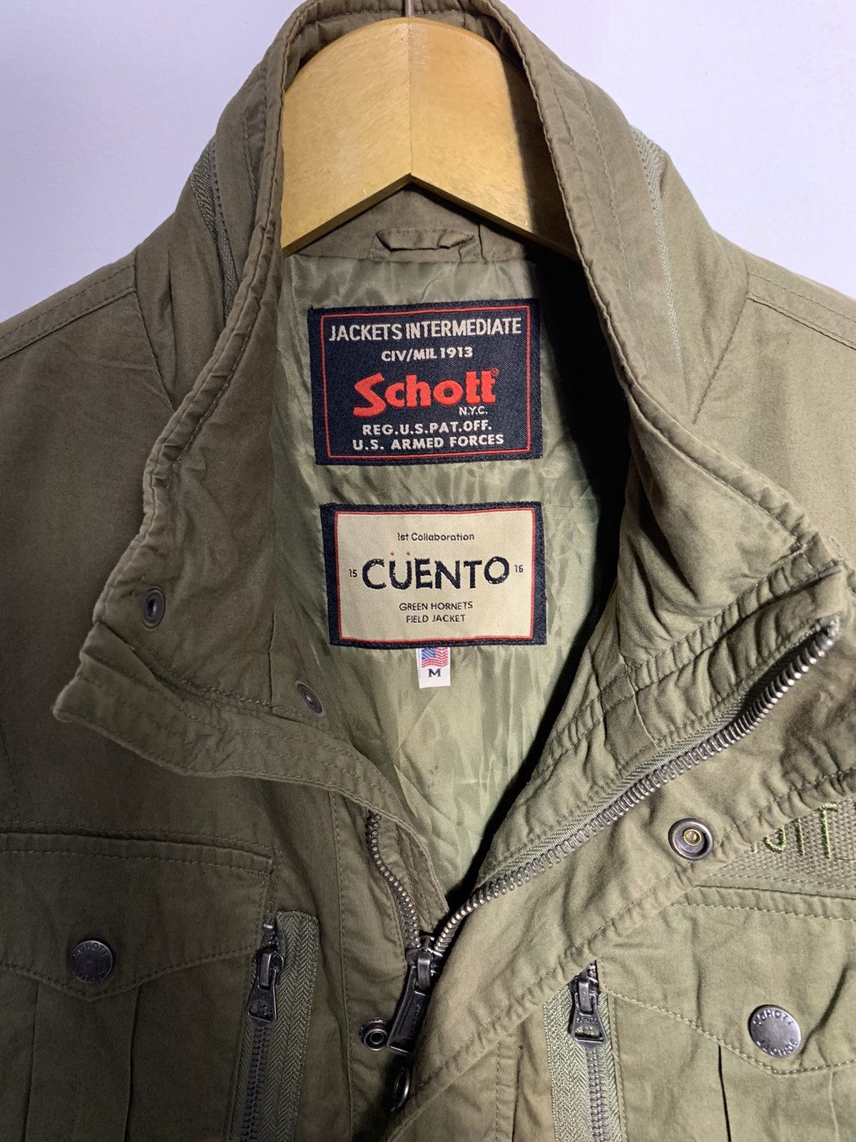 Schott × Vintage Schott M65 x Cuento Military Jacket 🧥 Size US L / EU 52-54 / 3 - 5 Thumbnail