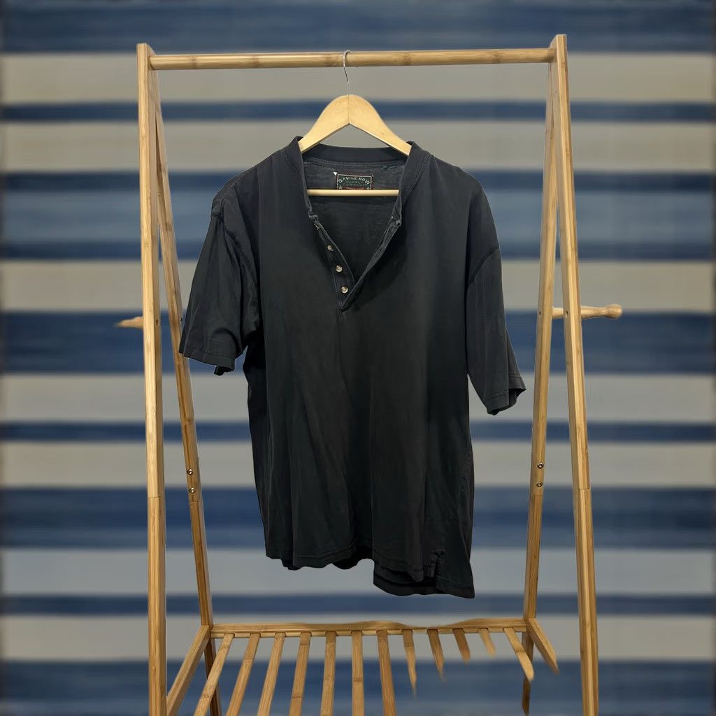 Vintage VTG Faded Worn Cotton Thrashed Distressed Henley Black WIP Work T-Shirt XL Size US XL / EU 56 / 4 - 1 Thumbnail