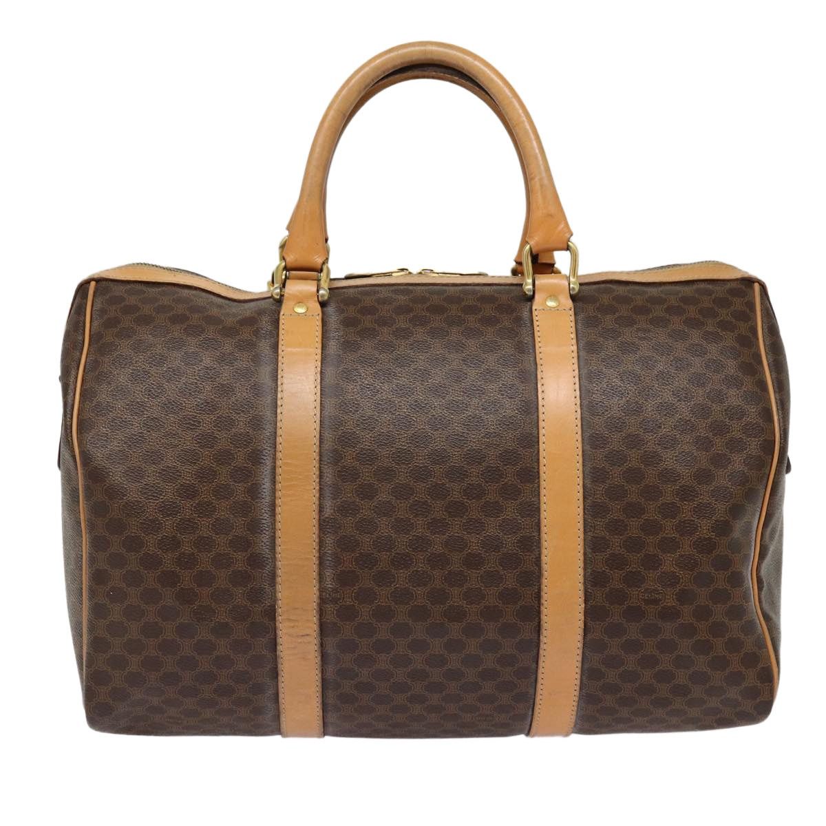 Celine CELINE Macadam Canvas Boston Bag Pvc Leather Brown Size ONE SIZE - 3 Thumbnail