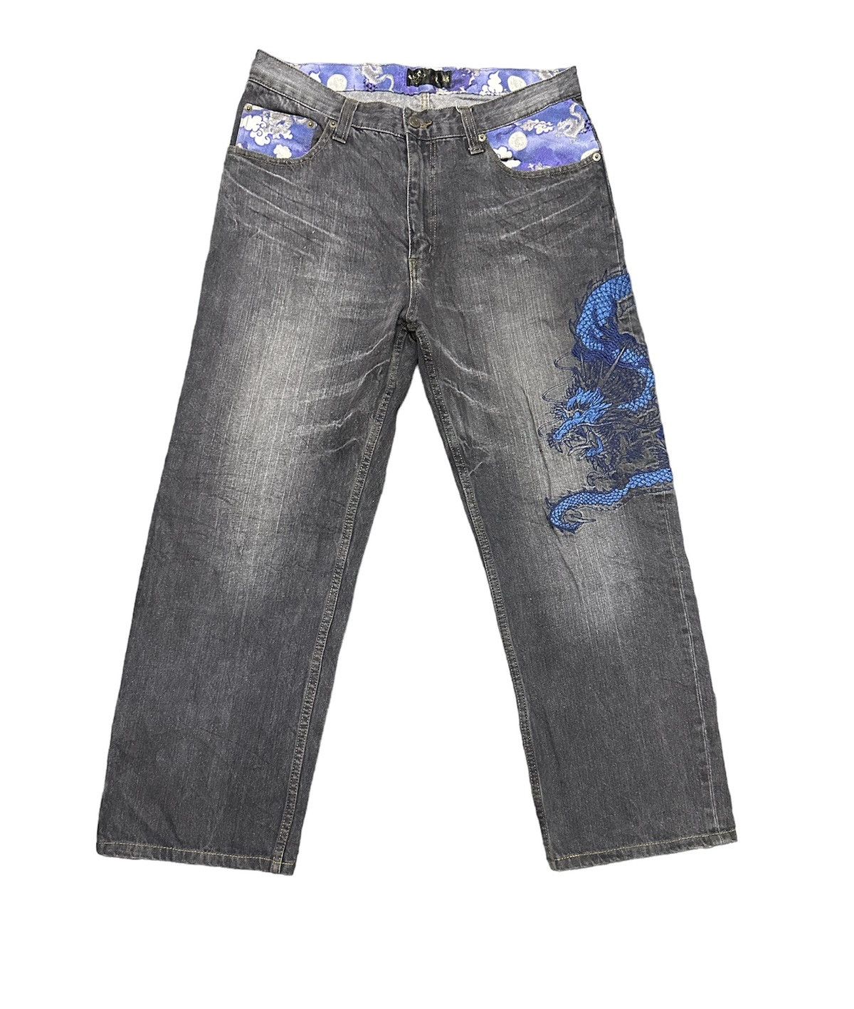 Japanese Brand Japanesse brand dragon embroidery jeans Size US 34 / EU 50 - 1 Thumbnail