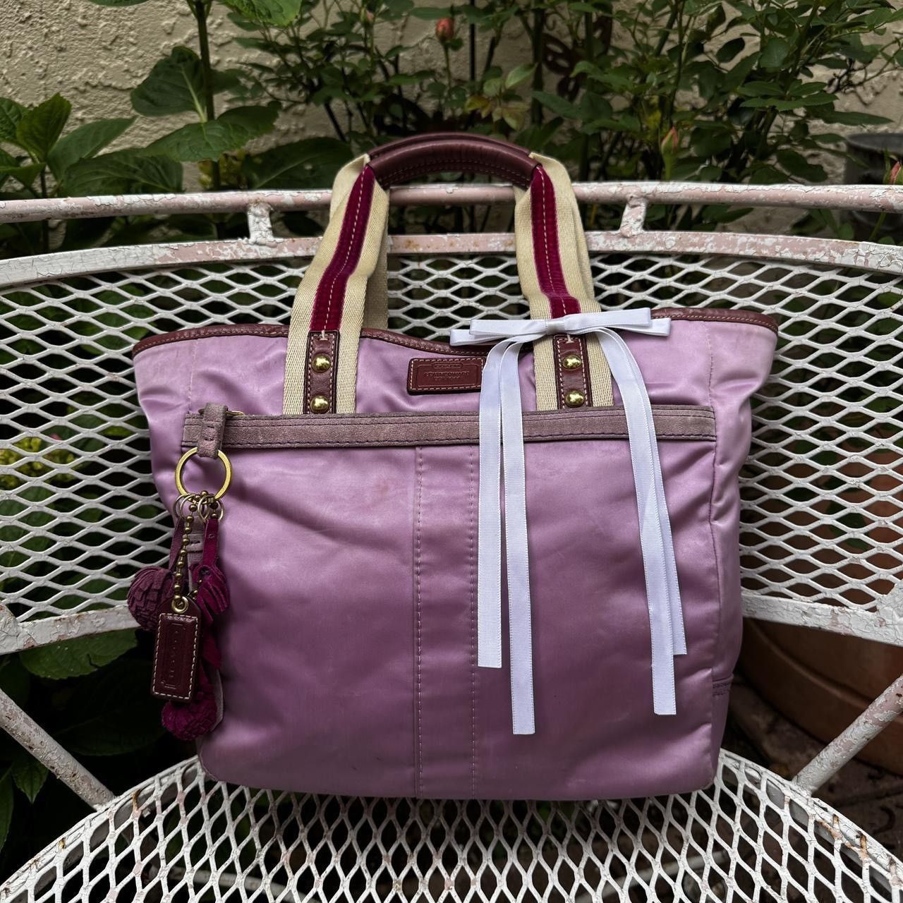 Coach Coach Pinkish-Purple Satin Tote Size ONE SIZE - 1 Thumbnail