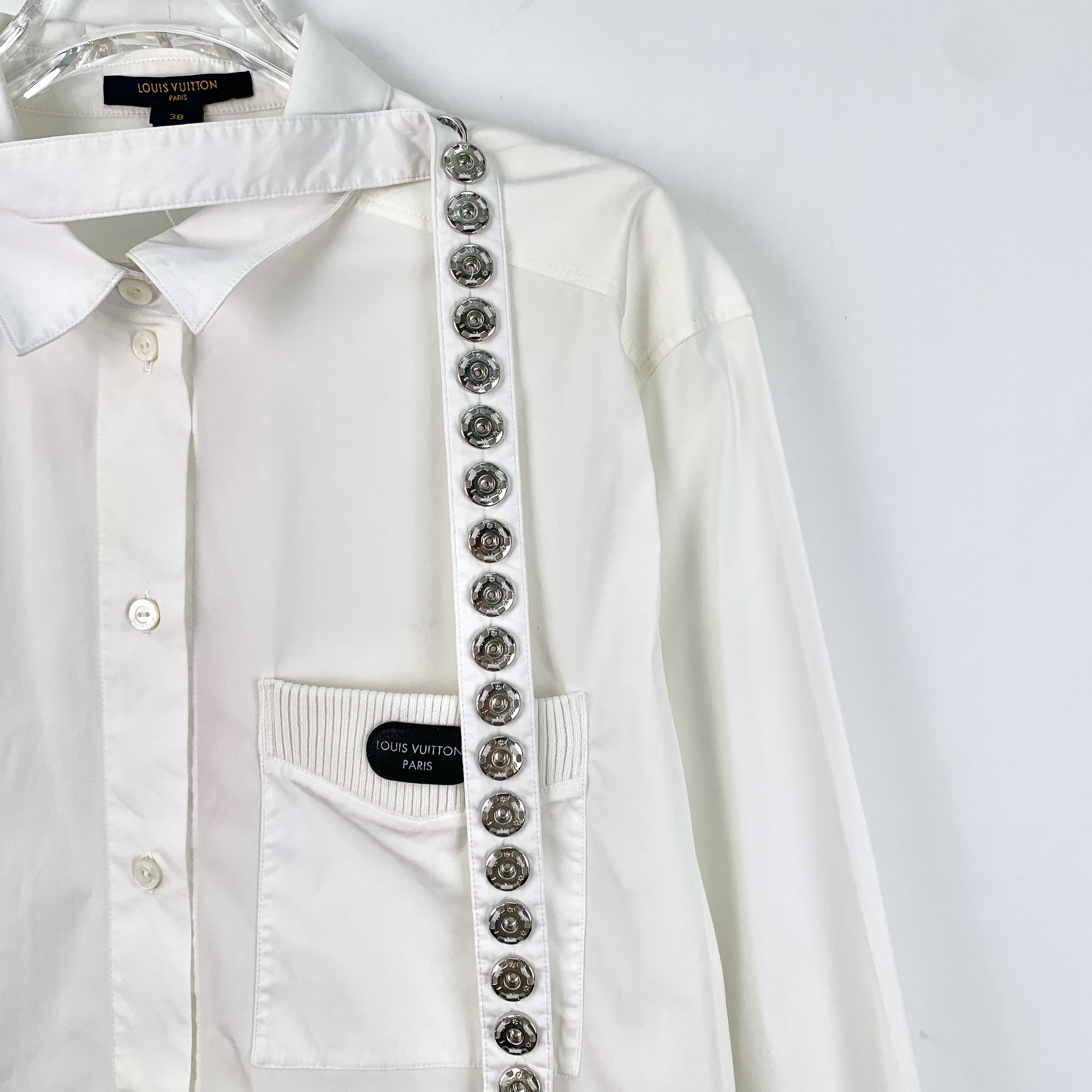 Louis Vuitton Louis Vuitton White Cotton Button-Up Shirt (Size S) Size XS / US 0-2 / IT 36-38 - 7 Thumbnail