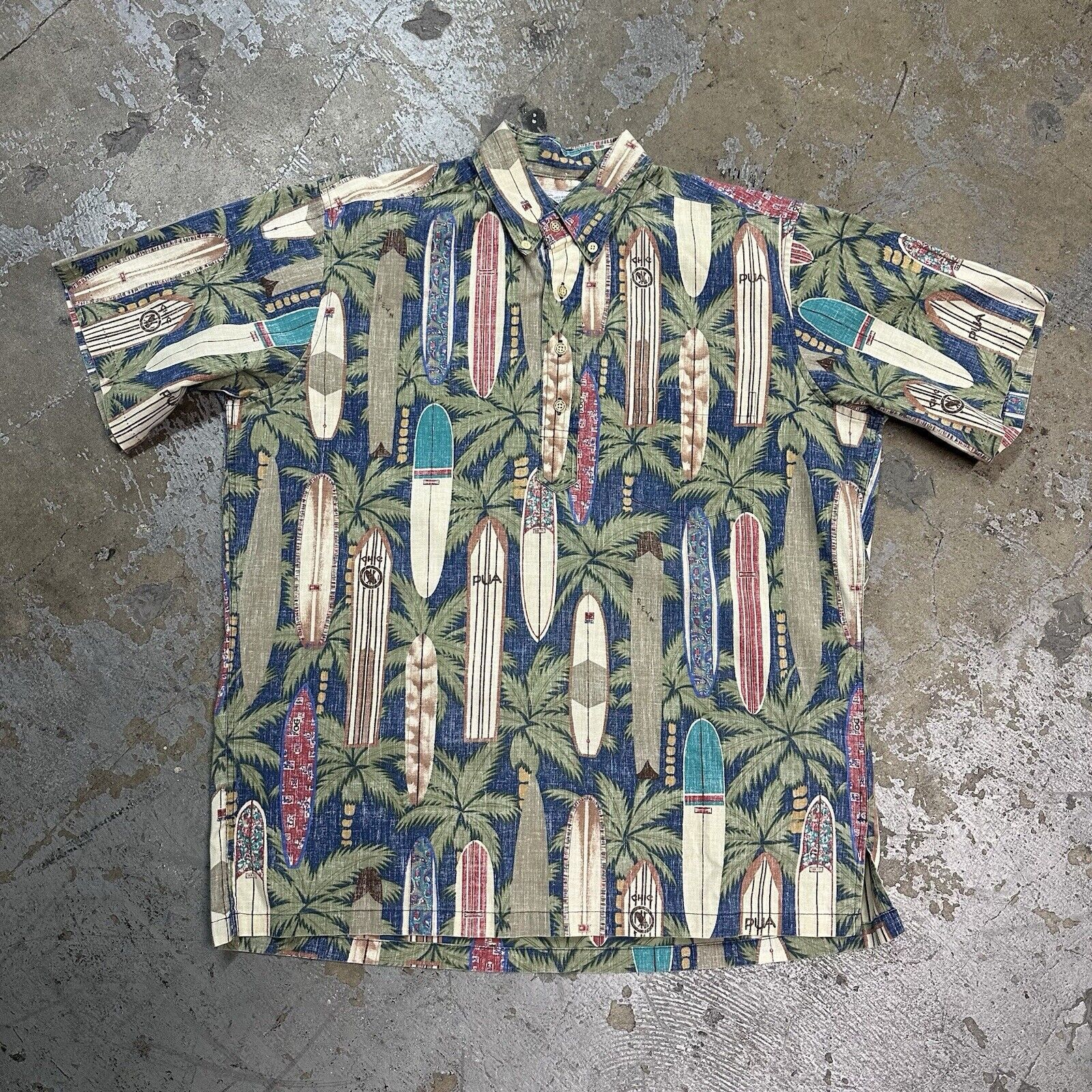 Reyn Spooner Reyn Spooner Surf Board Reverse Print Hawaiian Shirt Medium Size US M / EU 48-50 / 2 - 2 Thumbnail