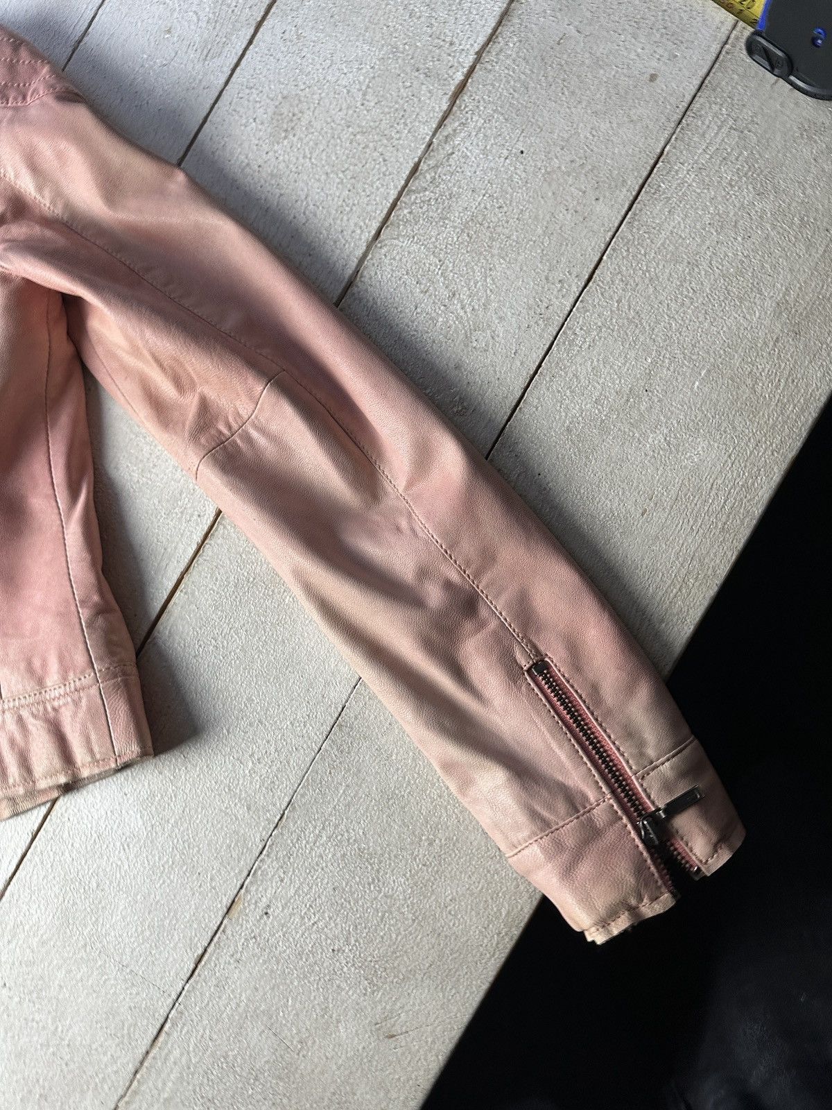 Other 🚨Y2K RICK OWENS TYPE DIRTY SLIM FIT ZIP LEATHER JACKET Size XS / US 0-2 / IT 36-38 - 12 Thumbnail
