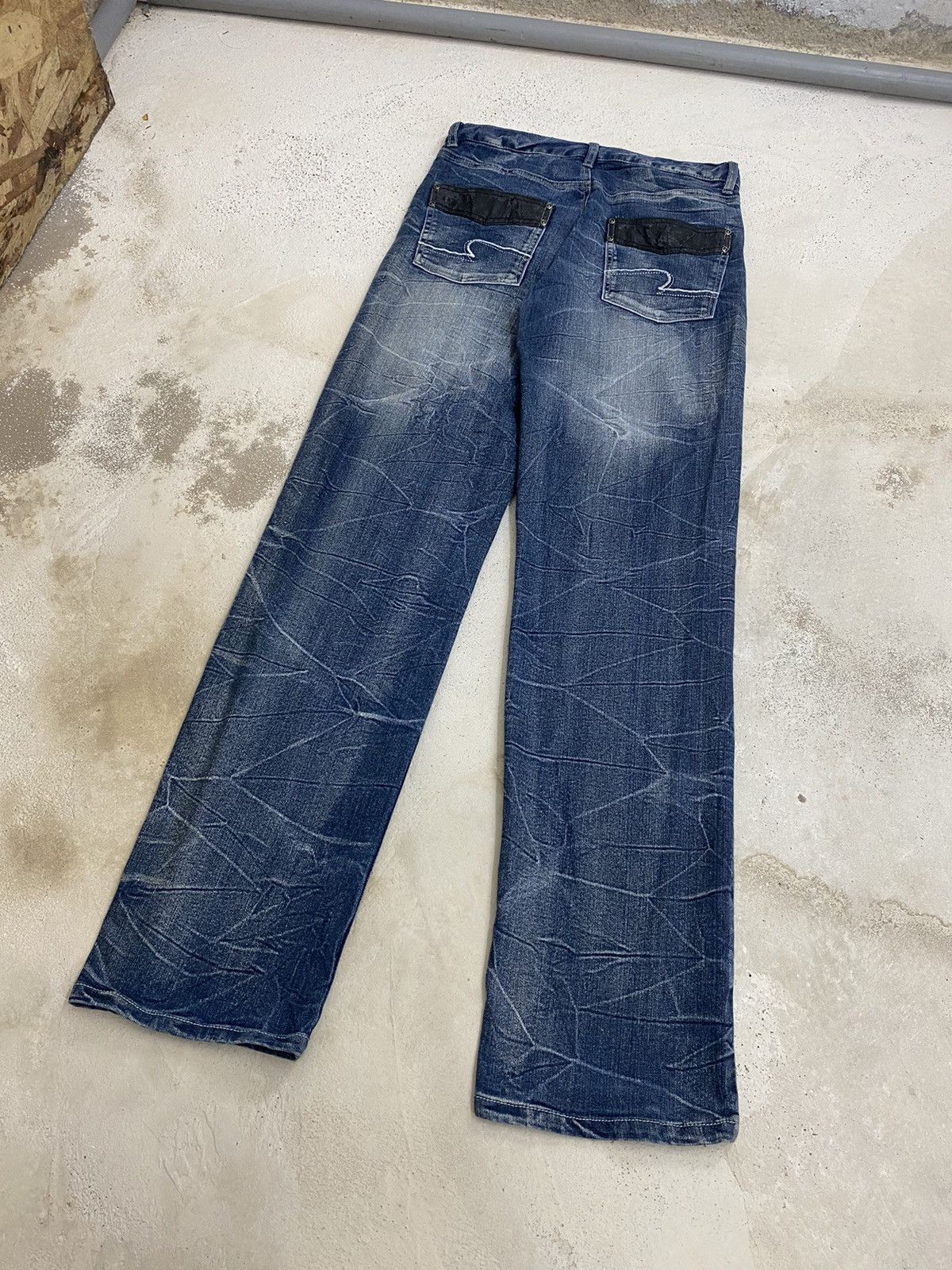 If Six Was Nine × Japanese Brand × Le Grande Bleu (L.G.B.) Unbrand Jean Japan Whisker Clawn Mark Design Straight Cut Size US 28 / EU 44 - 4 Thumbnail