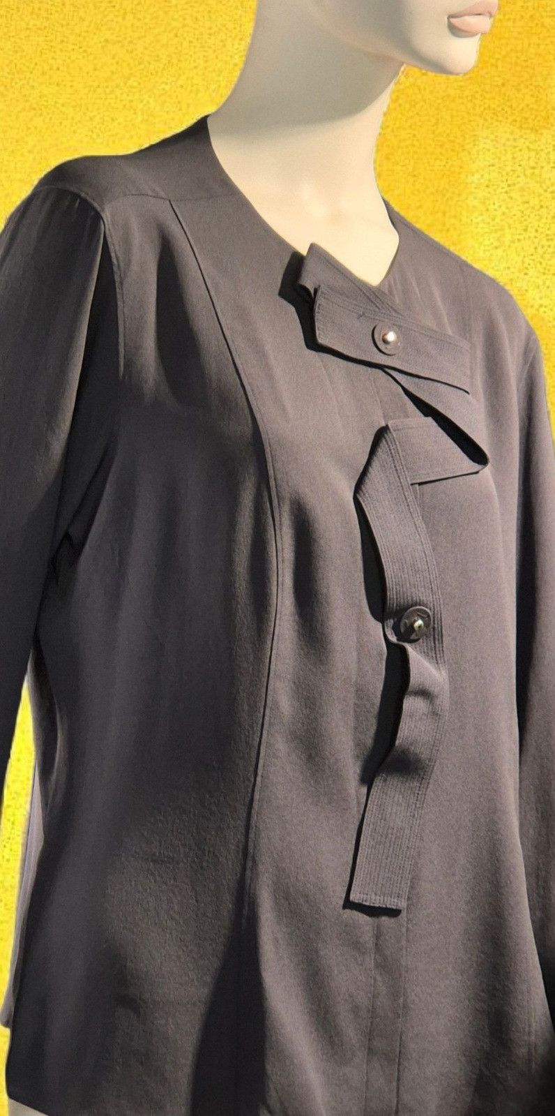 Other Aquilano Rimondi- Charcoal Grey Pure Silk Shirt 62–67 it 46 Size M / US 6-8 / IT 42-44 - 14 Thumbnail