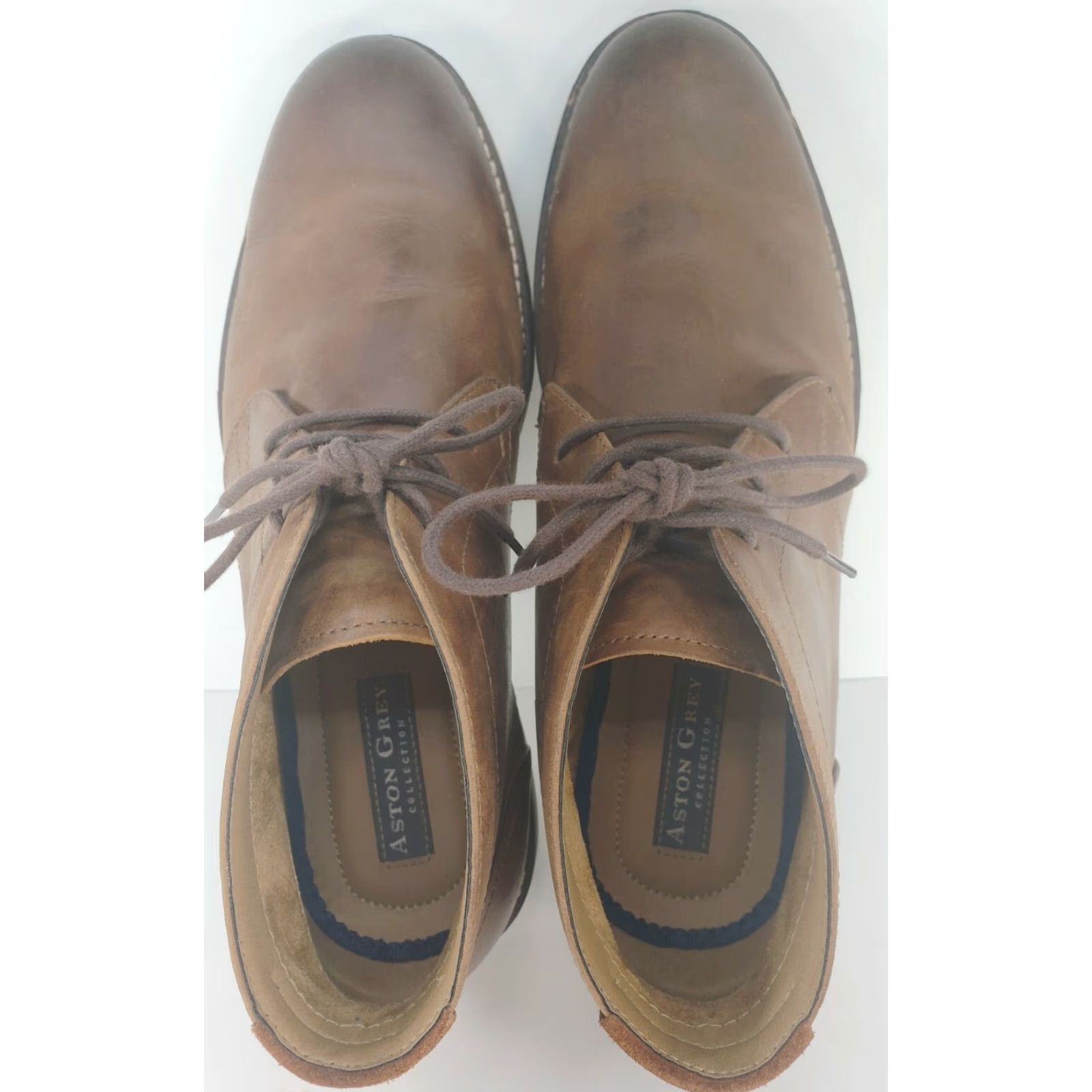 Vintage Aston Grey Boots Mens 10.5M Brown Leather Chukka Desert Boots Size US 11 / EU 44 - 7 Thumbnail