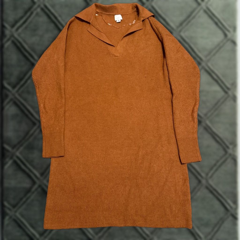 Vintage A New Day Brown Long Sleeve Polo Sweater Dress Women’s Size XS Size XS / US 0-2 / IT 36-38 - 1 Thumbnail
