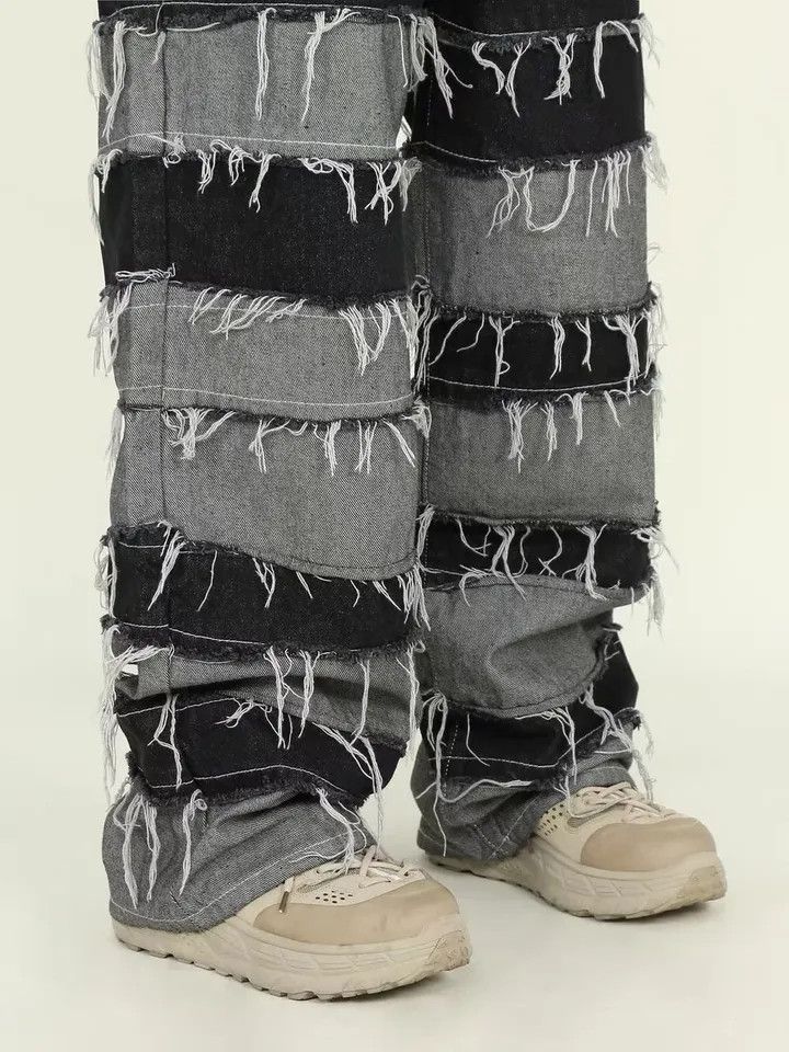 Designer × Distressed Denim × Streetwear Opium style baggy Designer × Distressed Denim × Streetwear Opium style baggy