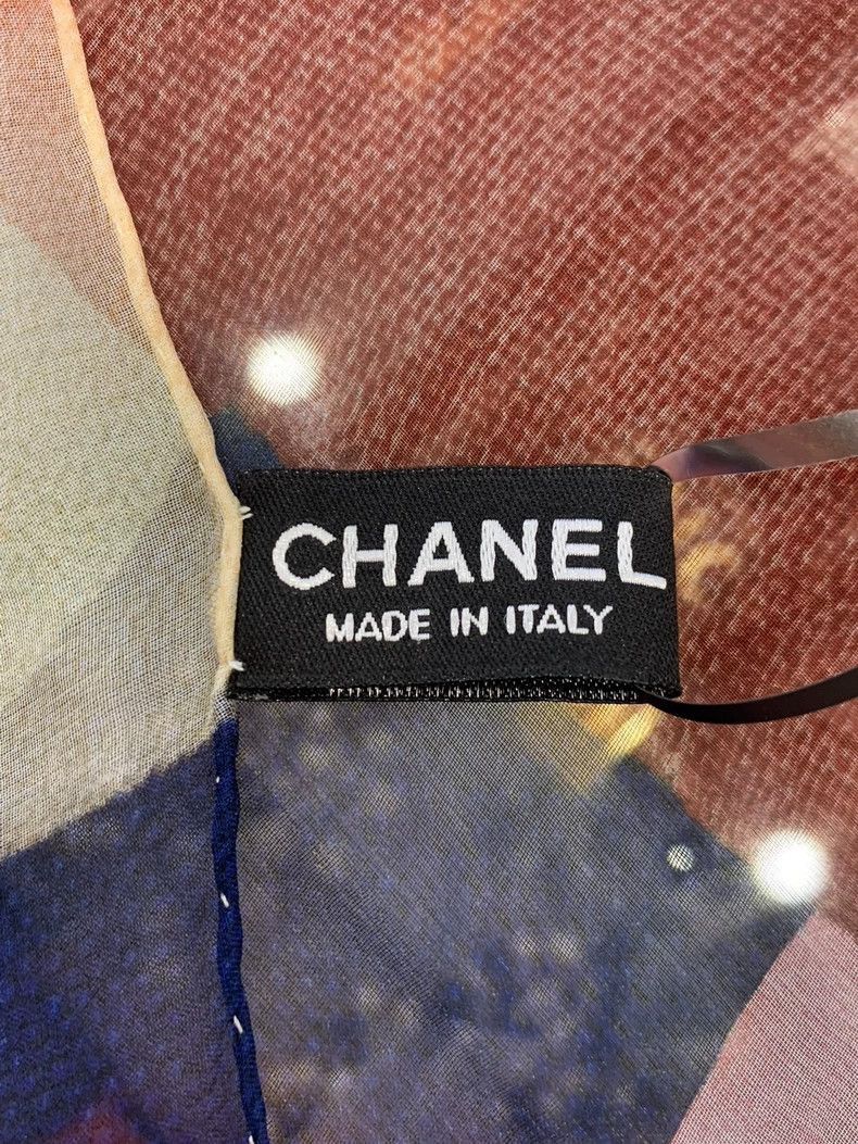 Chanel Chanel Multi-Color Square Logo Silk Scarf Size ONE SIZE - 7 Thumbnail
