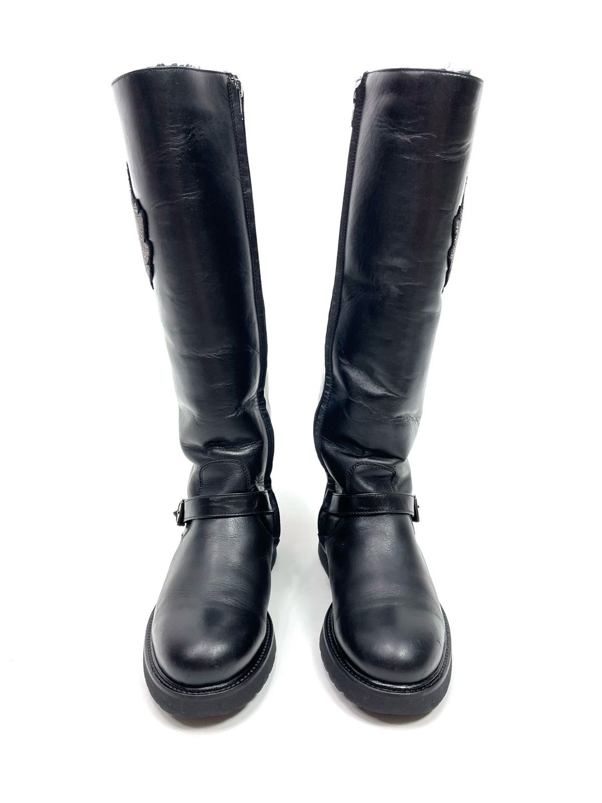 John Galliano John Galliano Embroidered Crest Leather Engineer Boots Size US 6 / IT 36 - 2 Thumbnail