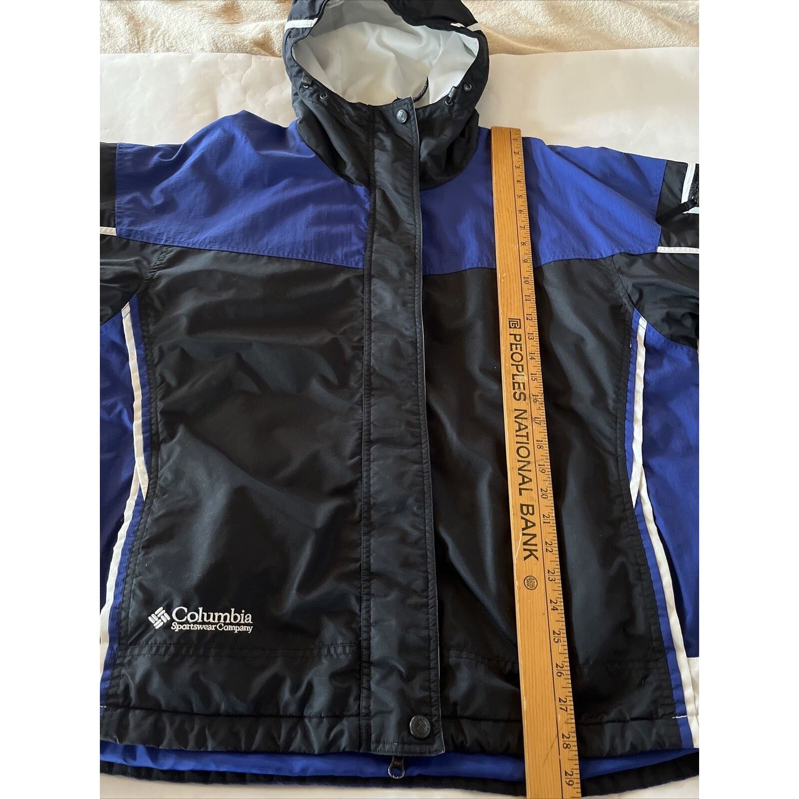Columbia Columbia Women’s L Blue Black LS Polyester Nylon Hooded Coat Size L / US 10 / IT 46 - 6 Thumbnail
