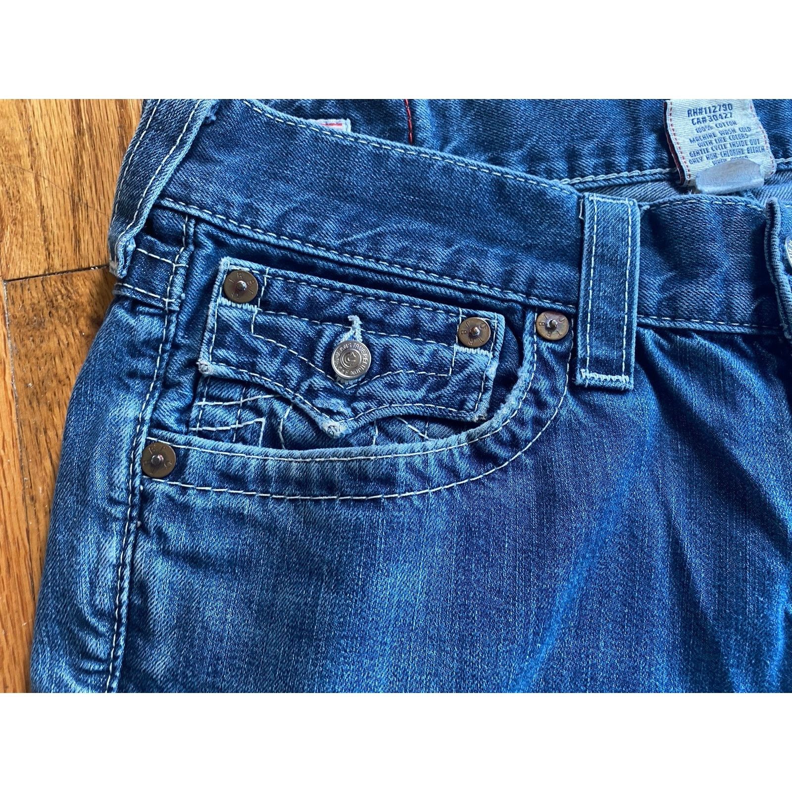 True Religion True Religion Jeans Mens Ricky Straight Denim Pockets 33 Size US 33 - 3 Thumbnail