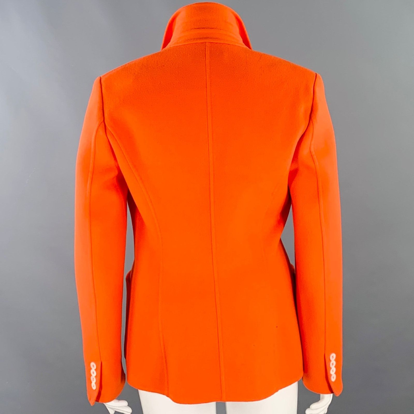 Michael Kors MICHAEL KORS Size 12 Orange Wool Cashmere Peak Lapel Coat Size XL / US 12-14 / IT 48-50 - 3 Thumbnail