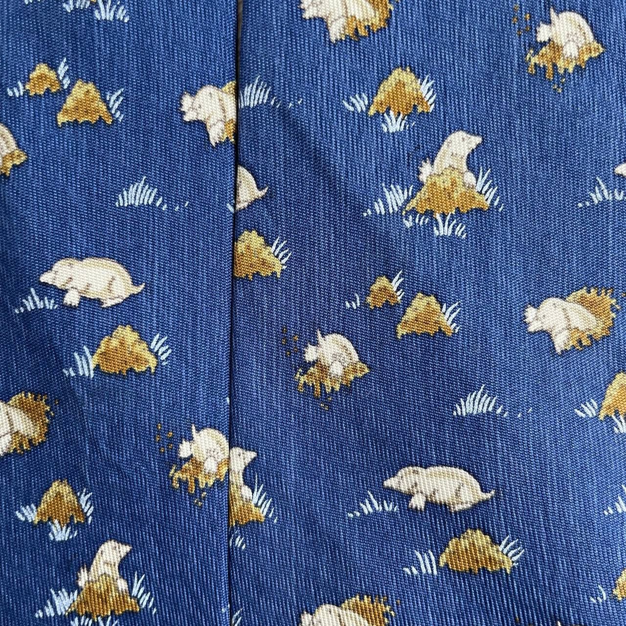Hermes Paris Silk Tie 7794 FA Animals Blue